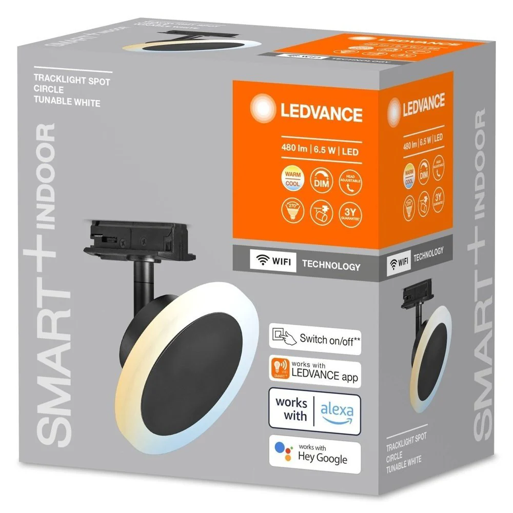 Oprawa szynowa LED WiFi 6,5W, inteligentna, SMART+ TRACKLIGHT CIRCLE Black, regulowana biel. - Image 3