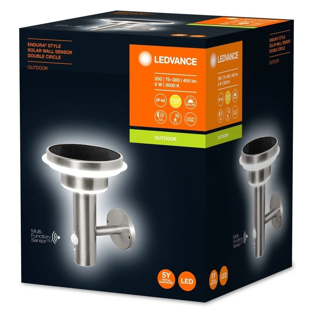 Kinkiet zewnętrzny LED ENDURA STYLE Solar Sensor Wall Double Circle 6W ST - Image 3