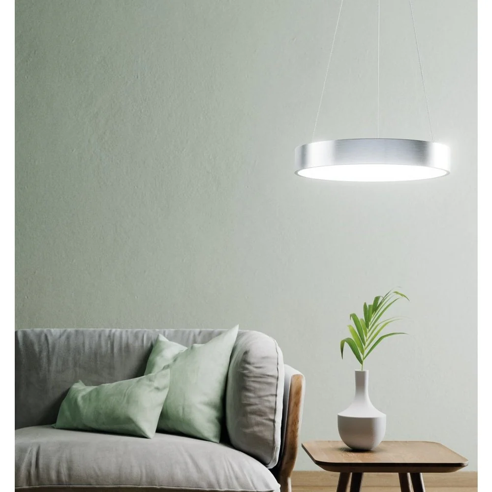 Lampa wewnętrzna sufitowa LED WiFi 18,5W, inteligentna, Sun@Home Circular Pendant Silver, regulowana biel. - Image 4