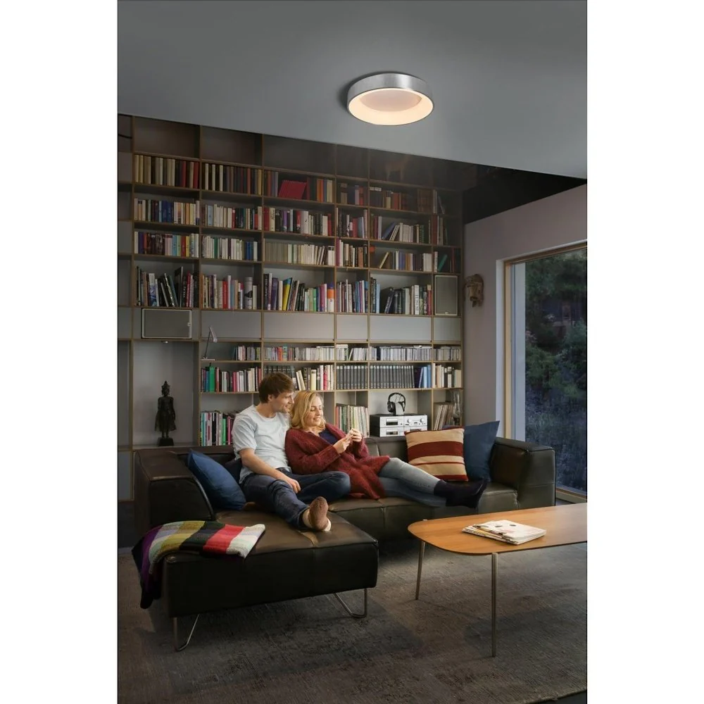 Lampa wewnętrzna sufitowa LED WiFi 18,5W, inteligentna, Sun@Home Circular Silver, regulowana biel. - Image 4