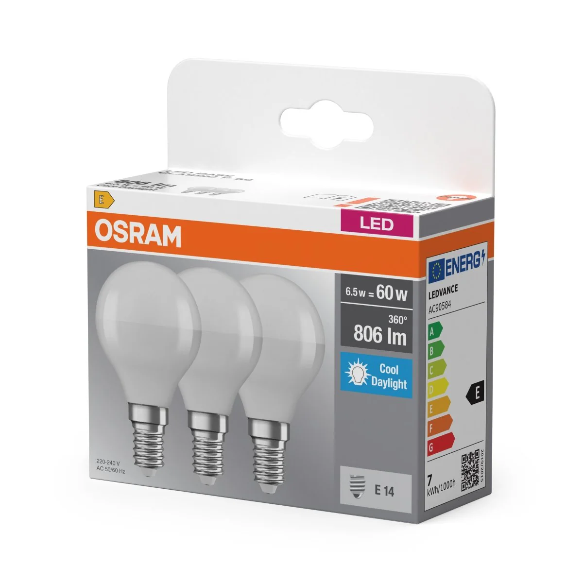 Szyna LED OSRAM LED Base Classic P 60 6.5W 865 Frosted E14 - Image 2