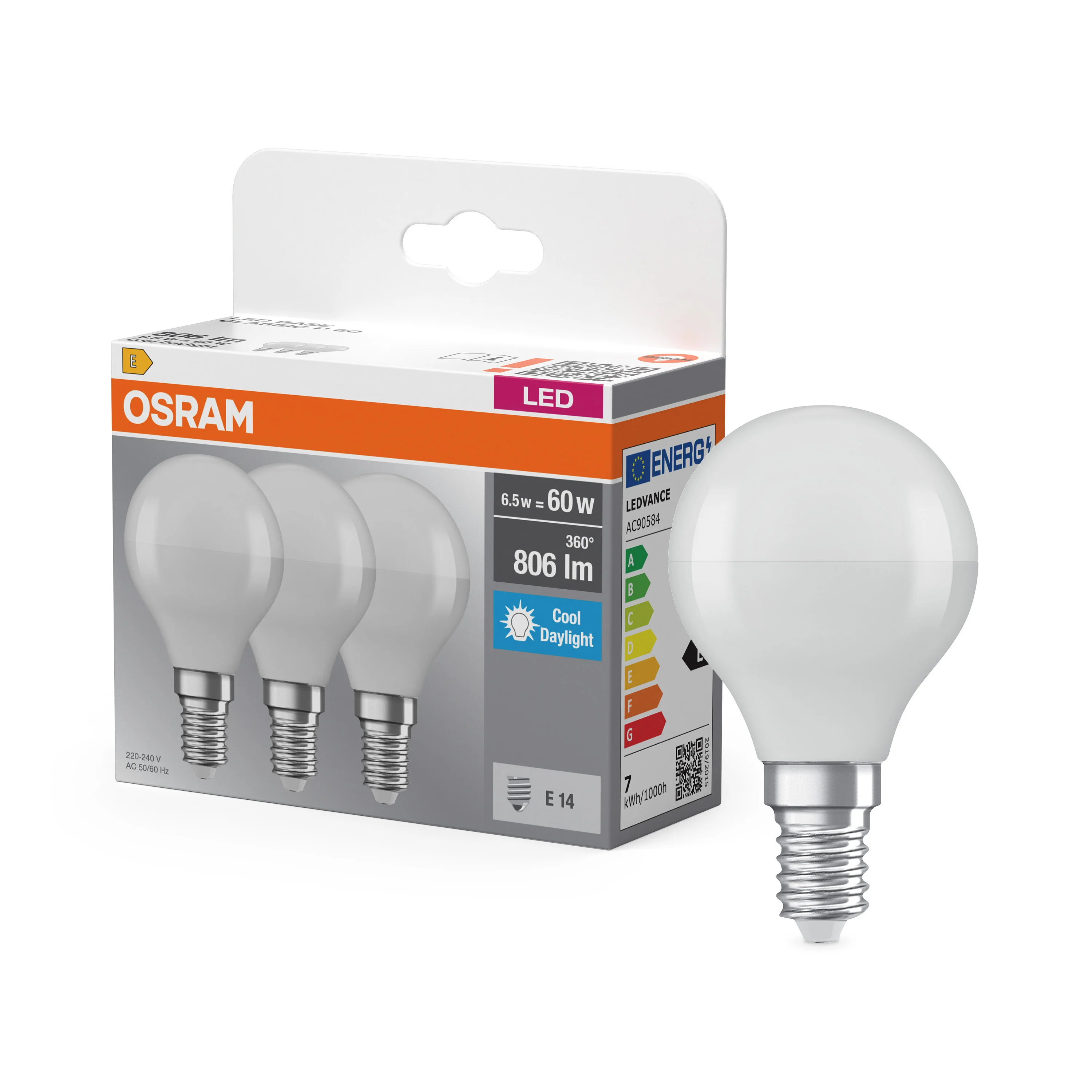 Szyna LED OSRAM LED Base Classic P 60 6.5W 865 Frosted E14 - Image 4