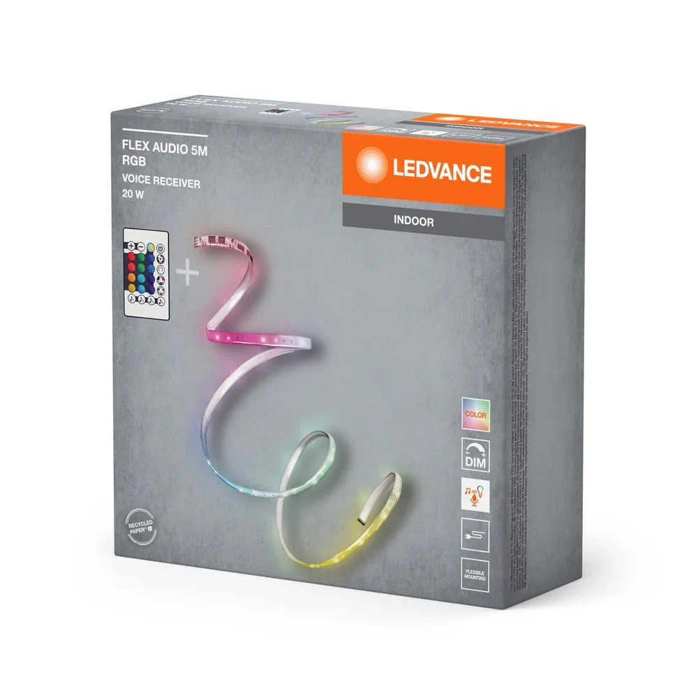 Taśma LED RGB ciepłe światło dźwiękowy odbiornik pilot 20W - Image 3