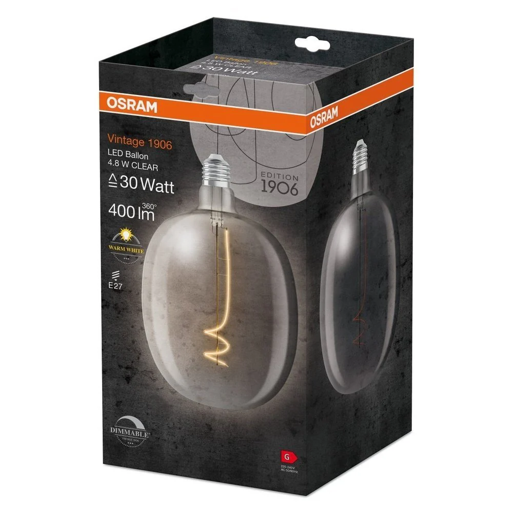 Żarówka LED 4,8W Vintage 1906 LED Big Special Shapes 30 CLEAR, ściemnialna, barwa ciepła. - Image 3