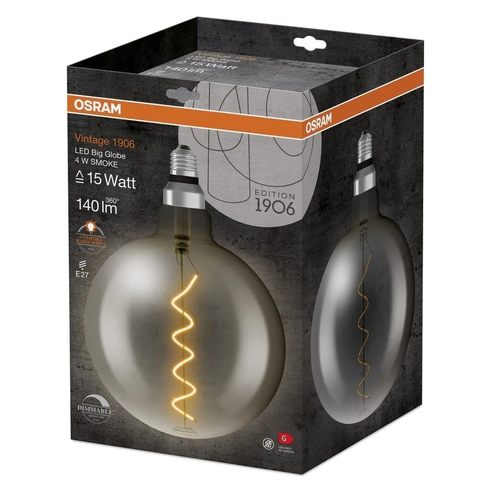 Żarówka LED Vintage 1906 LED CLASSIC Globe 15 SMOKE ściemnialna, barwa ciepła. - Image 3