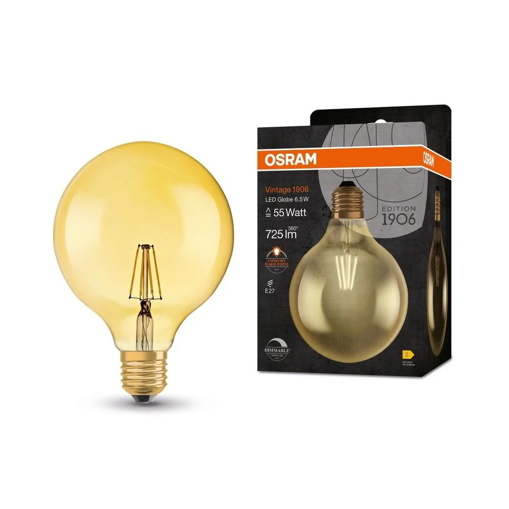 Żarówka LED E27 6,5W Vintage 1906 LED CLASSIC Globe 55 GOLD ściemnialna, barwa ciepła. - Image 35