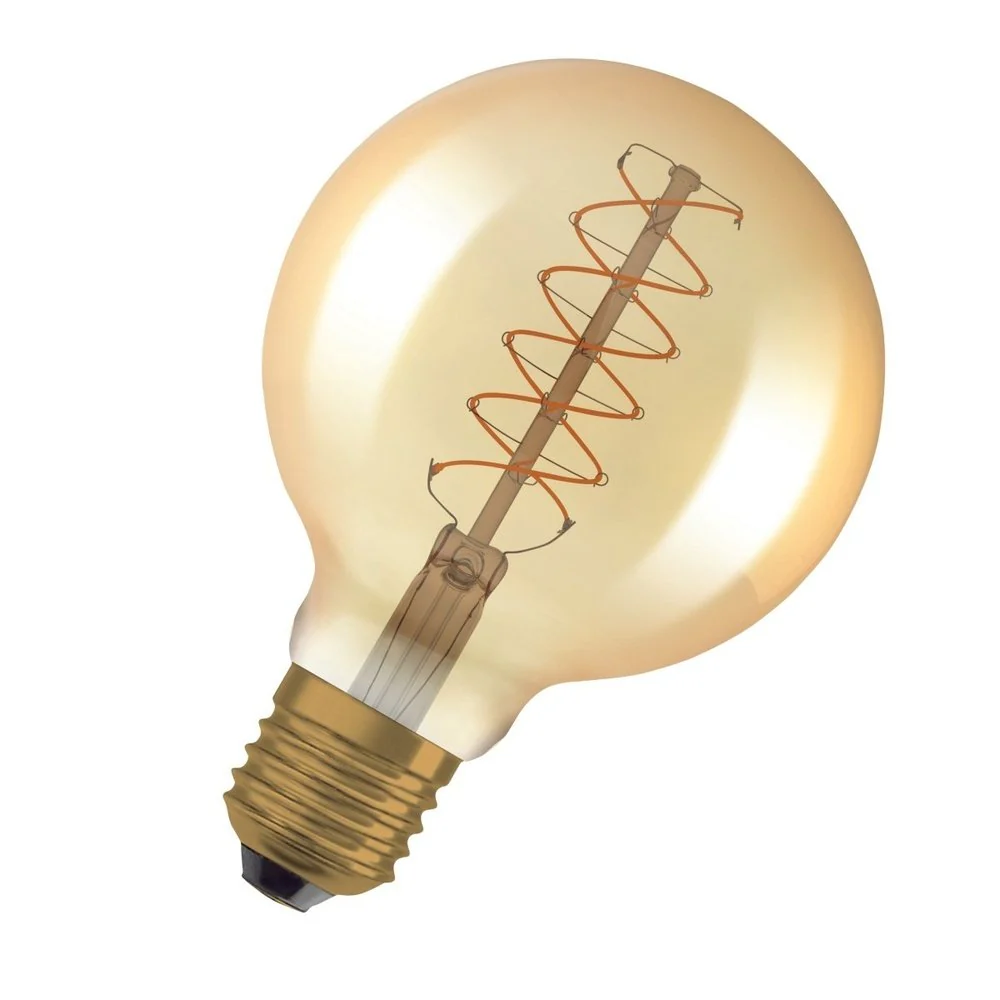 Żarówka LED E27 4,8W Vintage 1906 LED CLASSIC SLIM FILAMENT Globe 37 GOLD ściemnialna, barwa ciepła. - Image 2