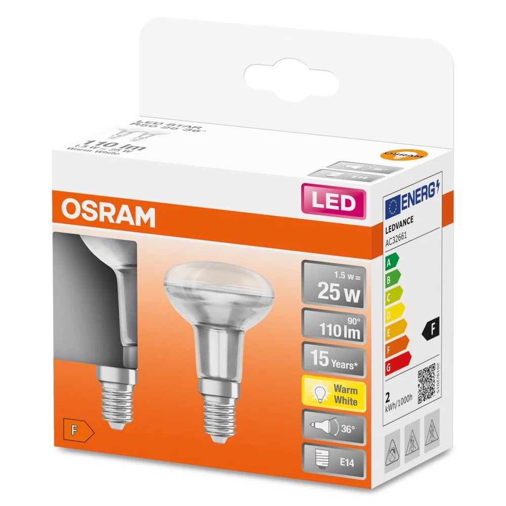 Żarówka LED E14 R50 1,5W STAR 1 szt., barwa ciepła - Image 3