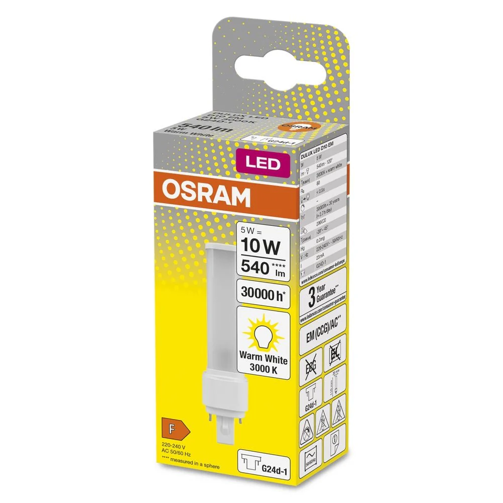 Zamiennik LED świetlówek jednotrzonkowych G24d-1 5W 3000K - Image 3