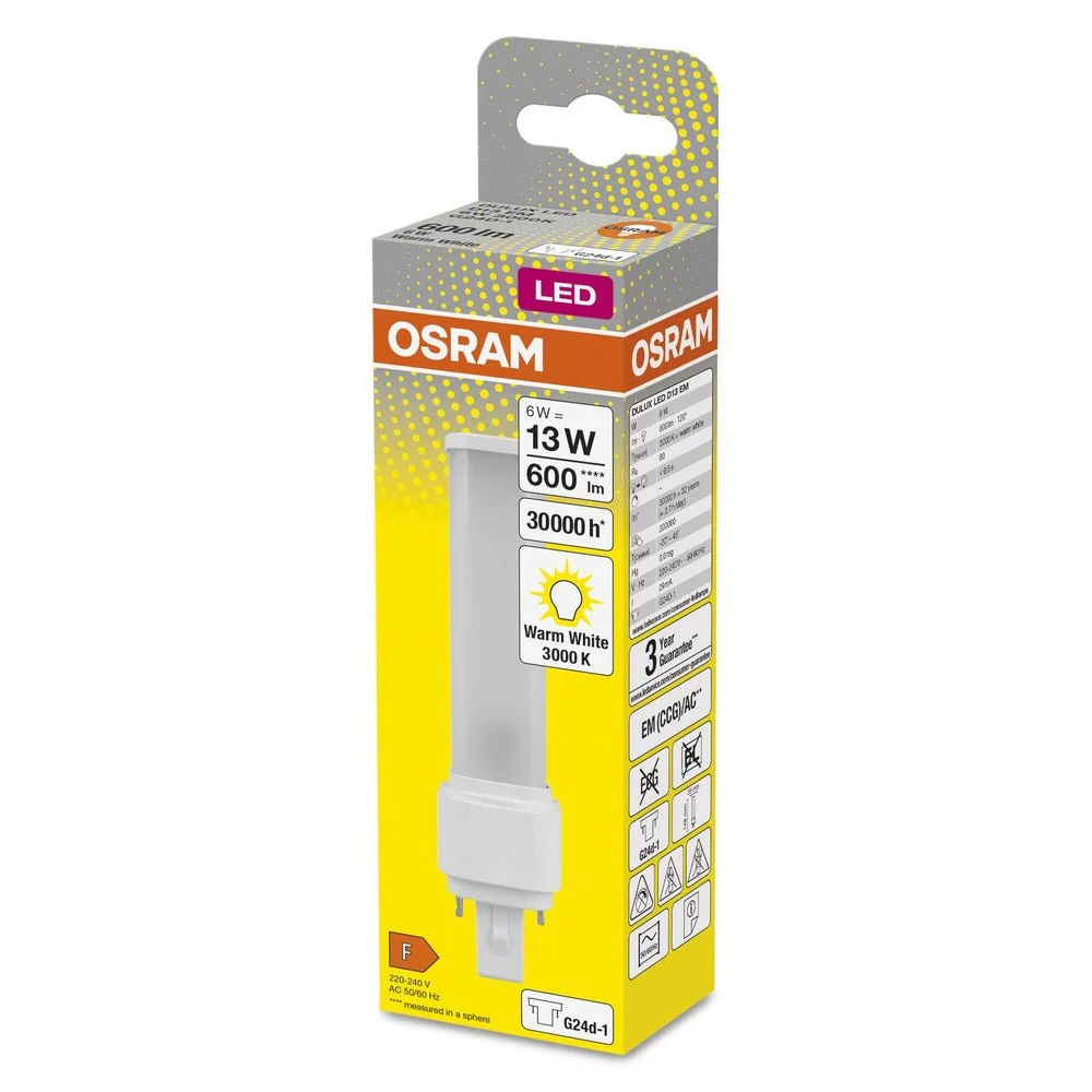Zamiennik LED świetlówek jednotrzonkowych G24d-1 6W 3000K - Image 3