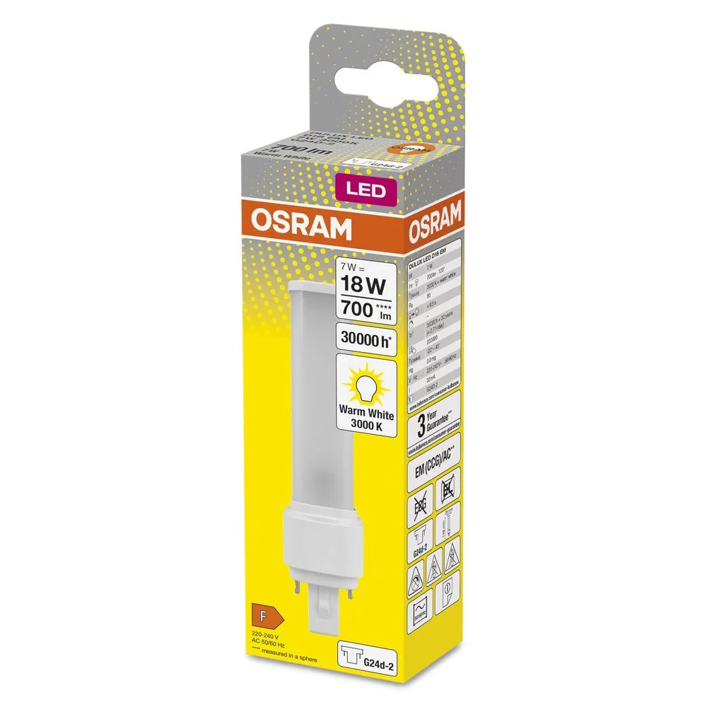 Zamiennik LED świetlówek jednotrzonkowych G24d-2 7W 3000K - Image 3