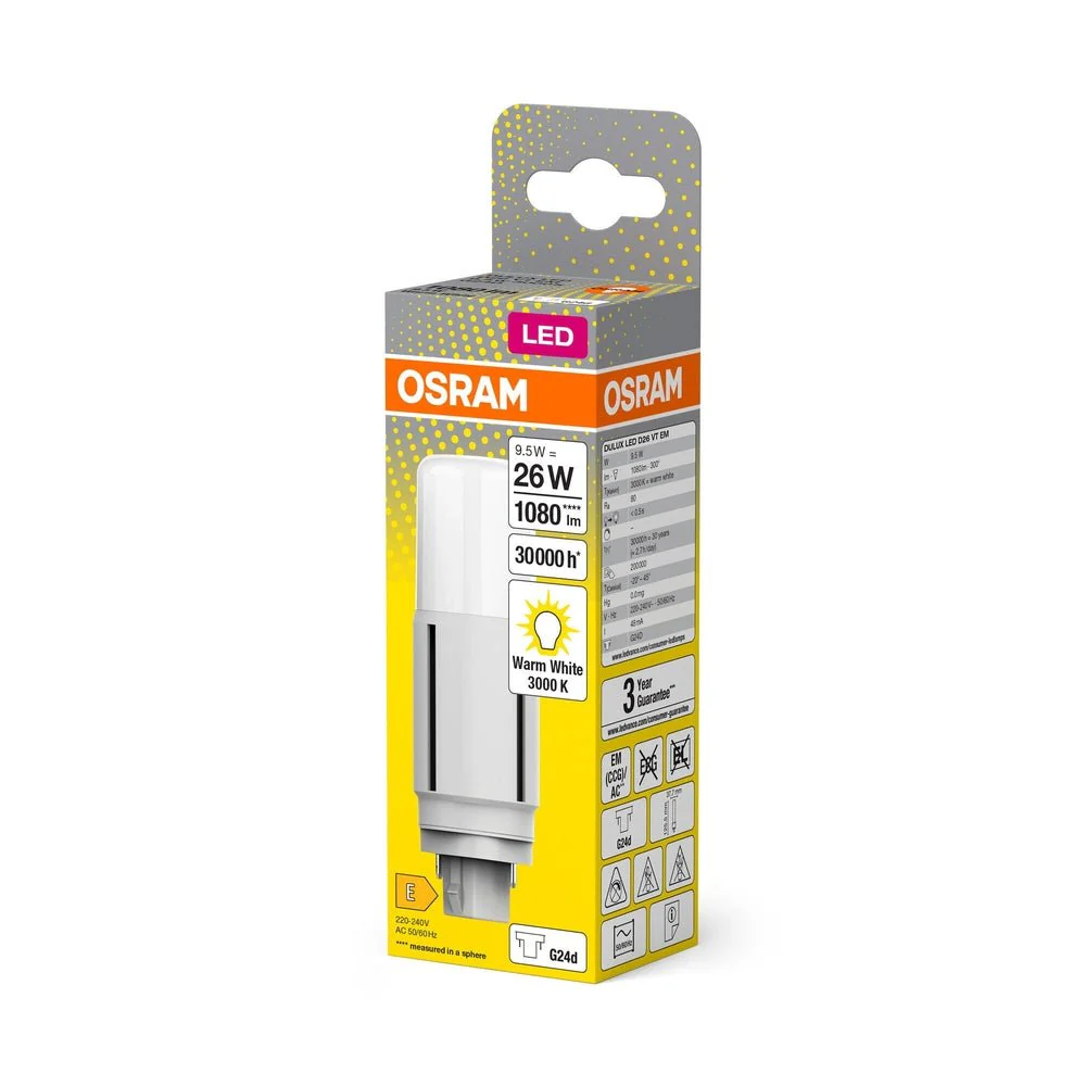 Zamiennik LED świetlówek jednotrzonkowych G24d 9,5W 3000K - Image 3