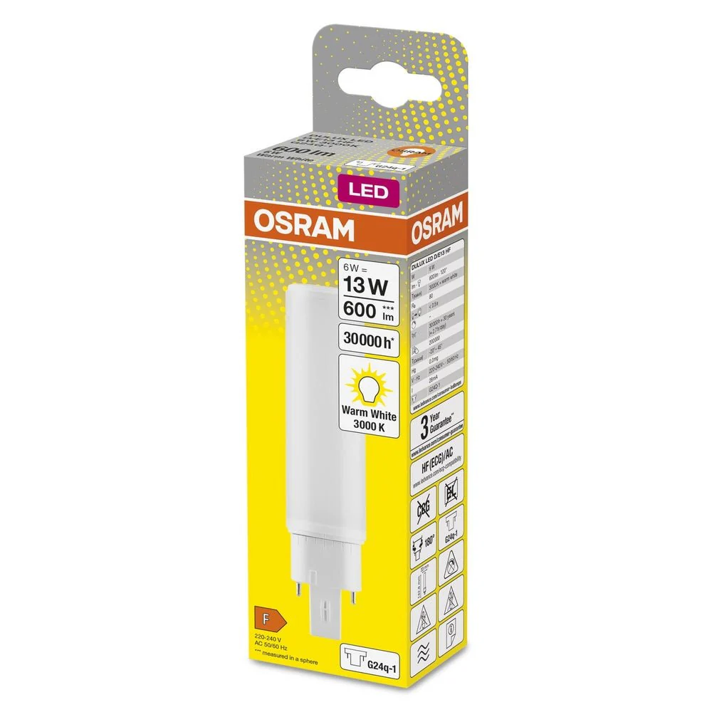 Zamiennik LED świetlówek jednotrzonkowych G24q-1 6W 3000K - Image 3