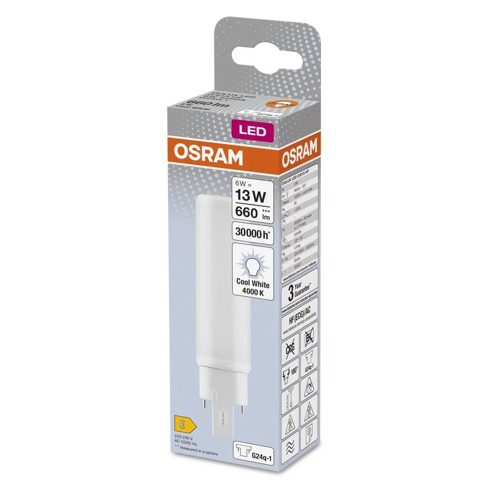 Zamiennik LED świetlówek jednotrzonkowych G24q-1 6W 4000K - Image 3