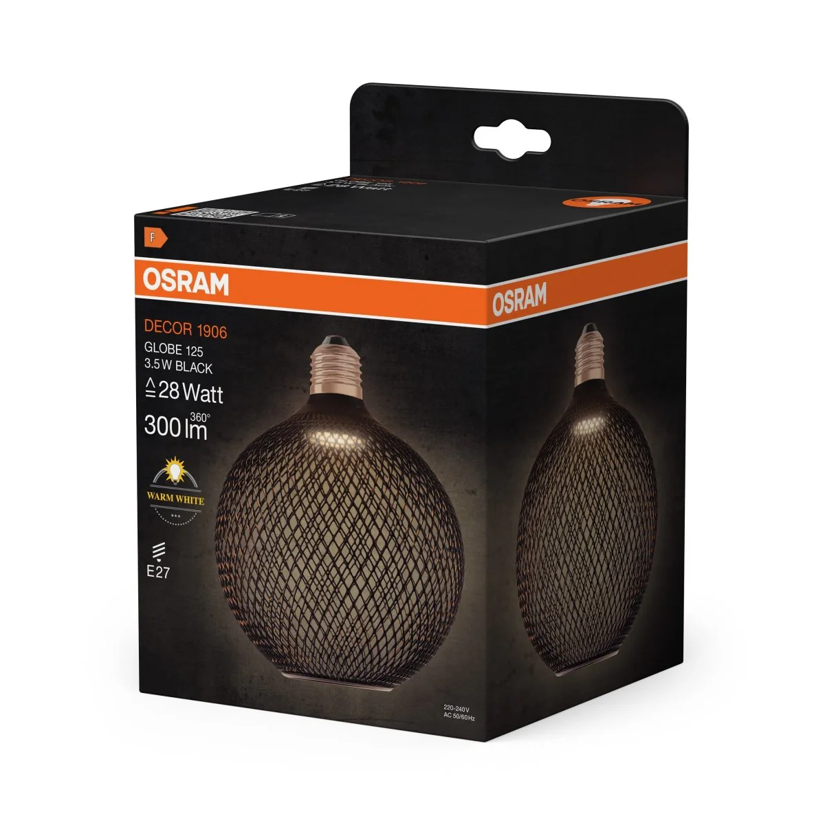 Żarówka LED OSRAM DECOR LED FLAT GLOBE 125 czarny 3.5W 827 Frosted E27 Non-DIM - Image 2