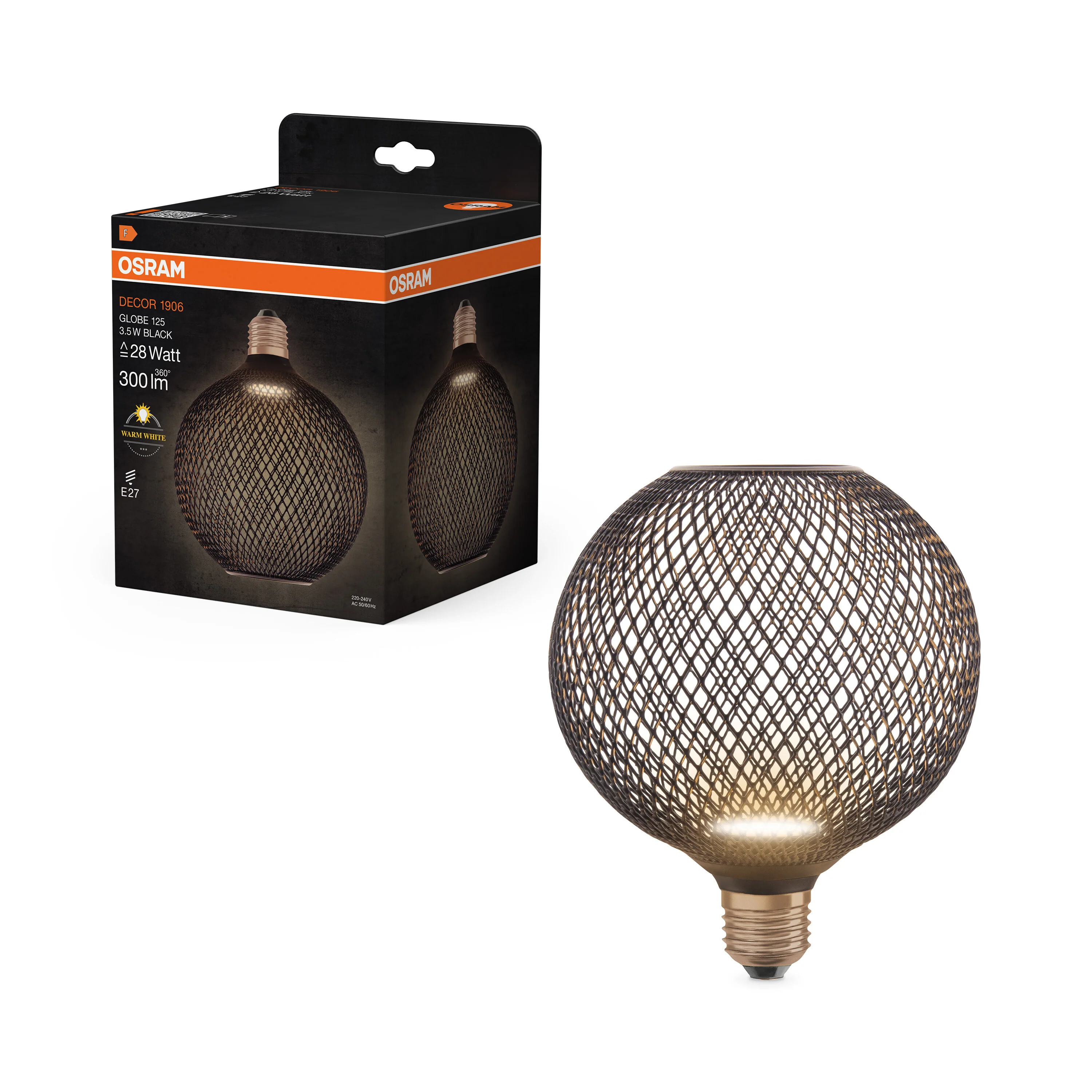 Żarówka LED OSRAM DECOR LED FLAT GLOBE 125 czarny 3.5W 827 Frosted E27 Non-DIM - Image 5