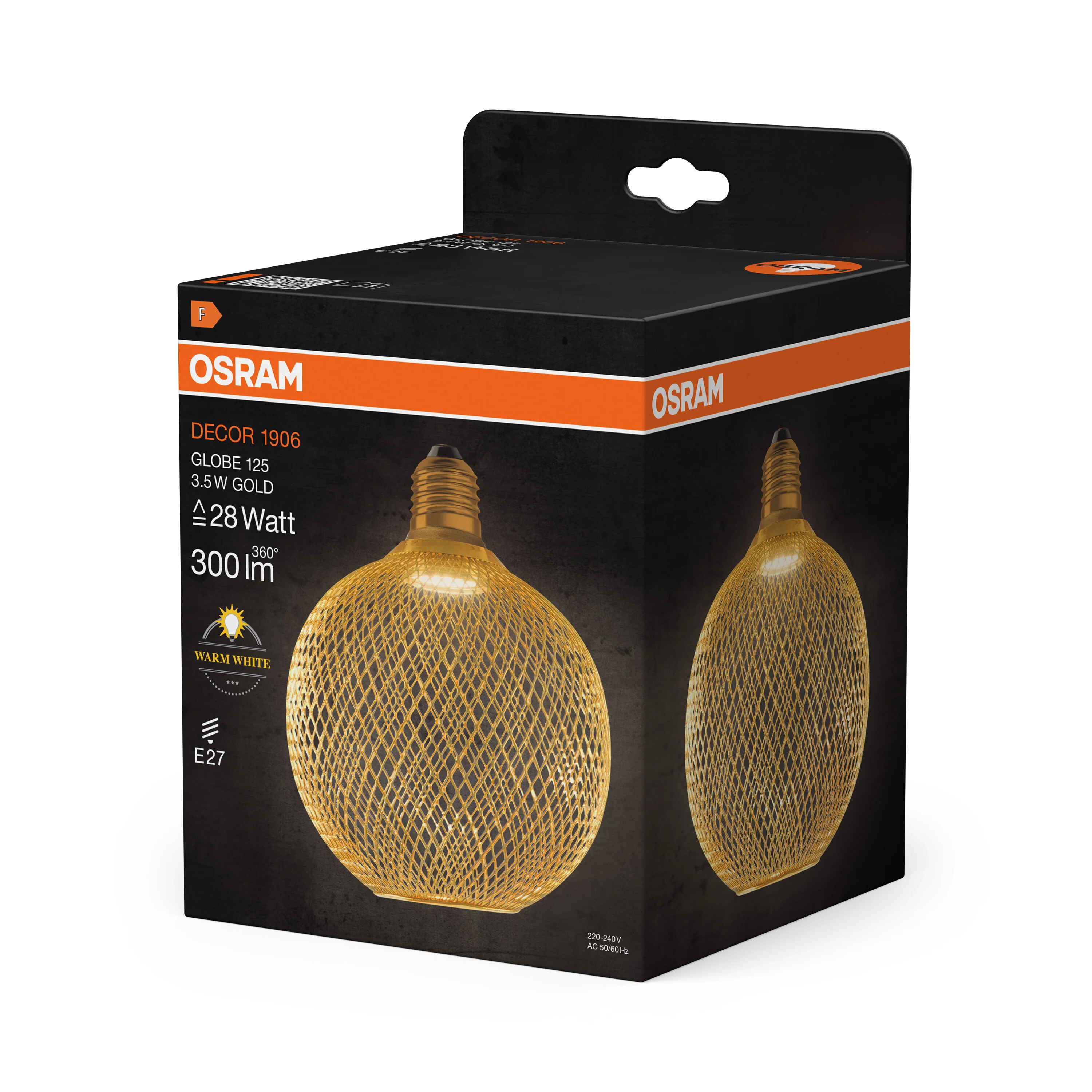 Żarówka LED OSRAM DECOR LED FLAT GLOBE 125 GOLD 3.5W 827 Frosted E27 Non-DIM - Image 6