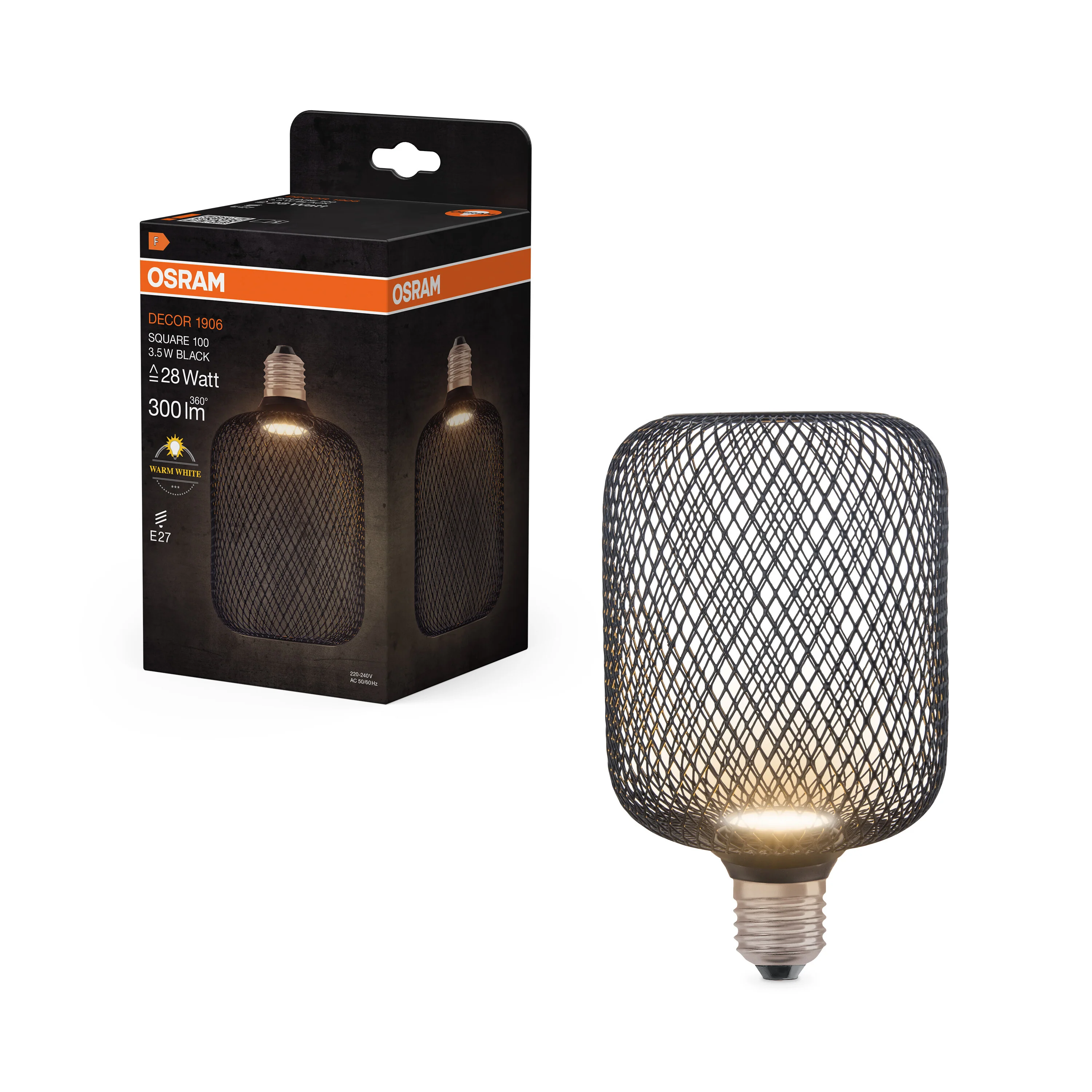 Żarówka LED OSRAM DECOR LED FLAT SQUARE 100 czarny 3.5W 827 Frosted E27 Non-DIM - Image 5
