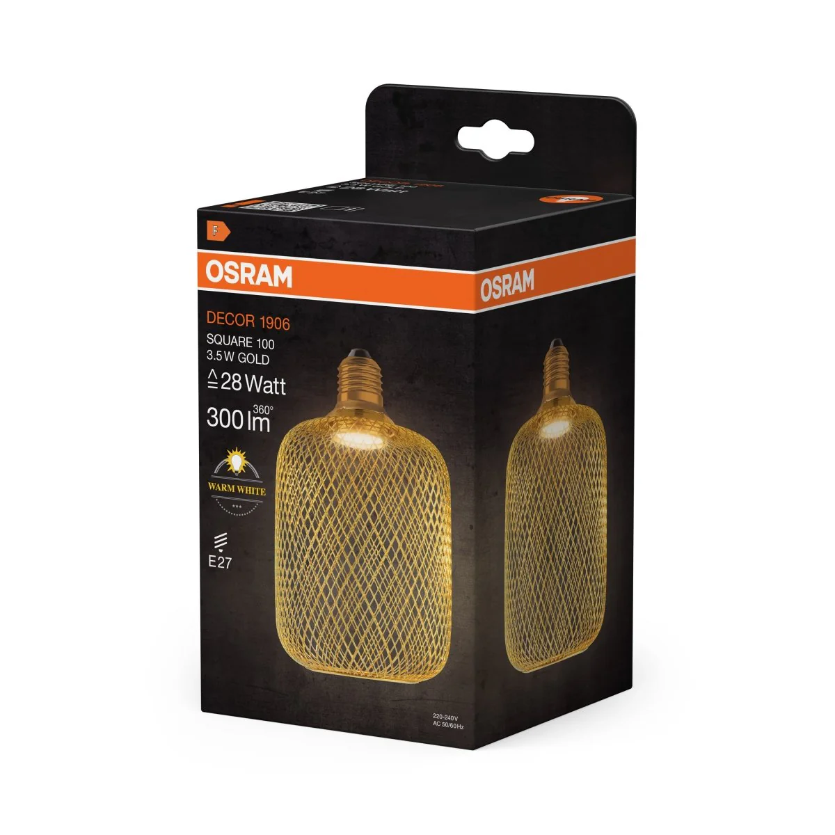 Żarówka LED OSRAM DECOR LED FLAT SQUARE 100 GOLD 3.5W 827 Frosted E27 Non-DIM - Image 2