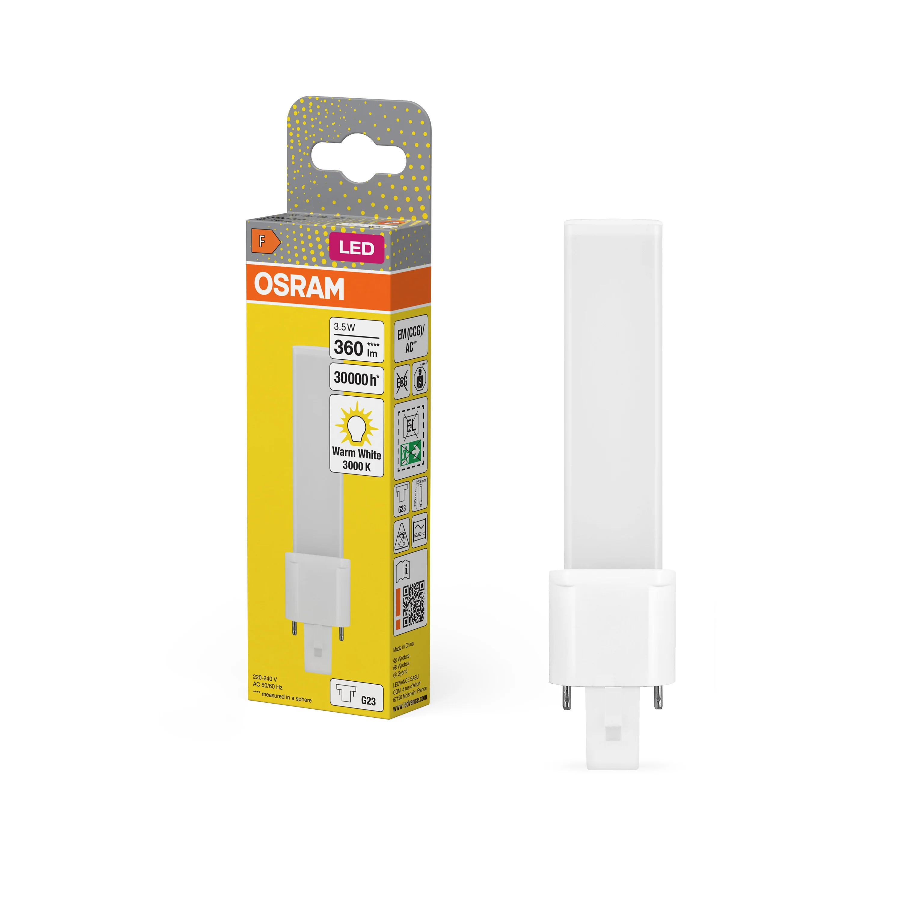 Żarówka LED OSRAM DULUX LED S7 EM & AC MAINS 3.5W 830 G23 - Image 5