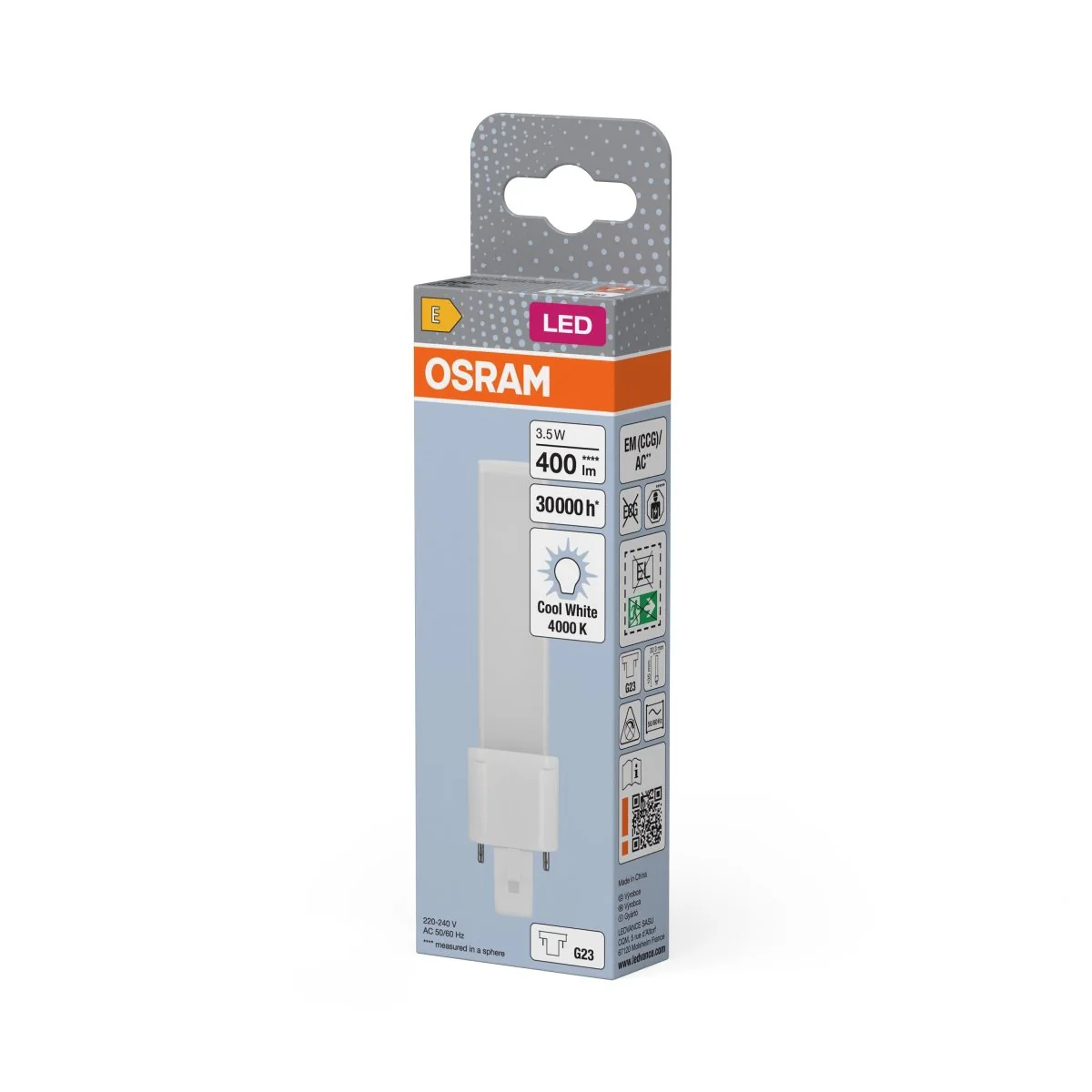 Żarówka LED OSRAM DULUX LED S7 EM & AC MAINS 3.5W 840 G23 - Image 2