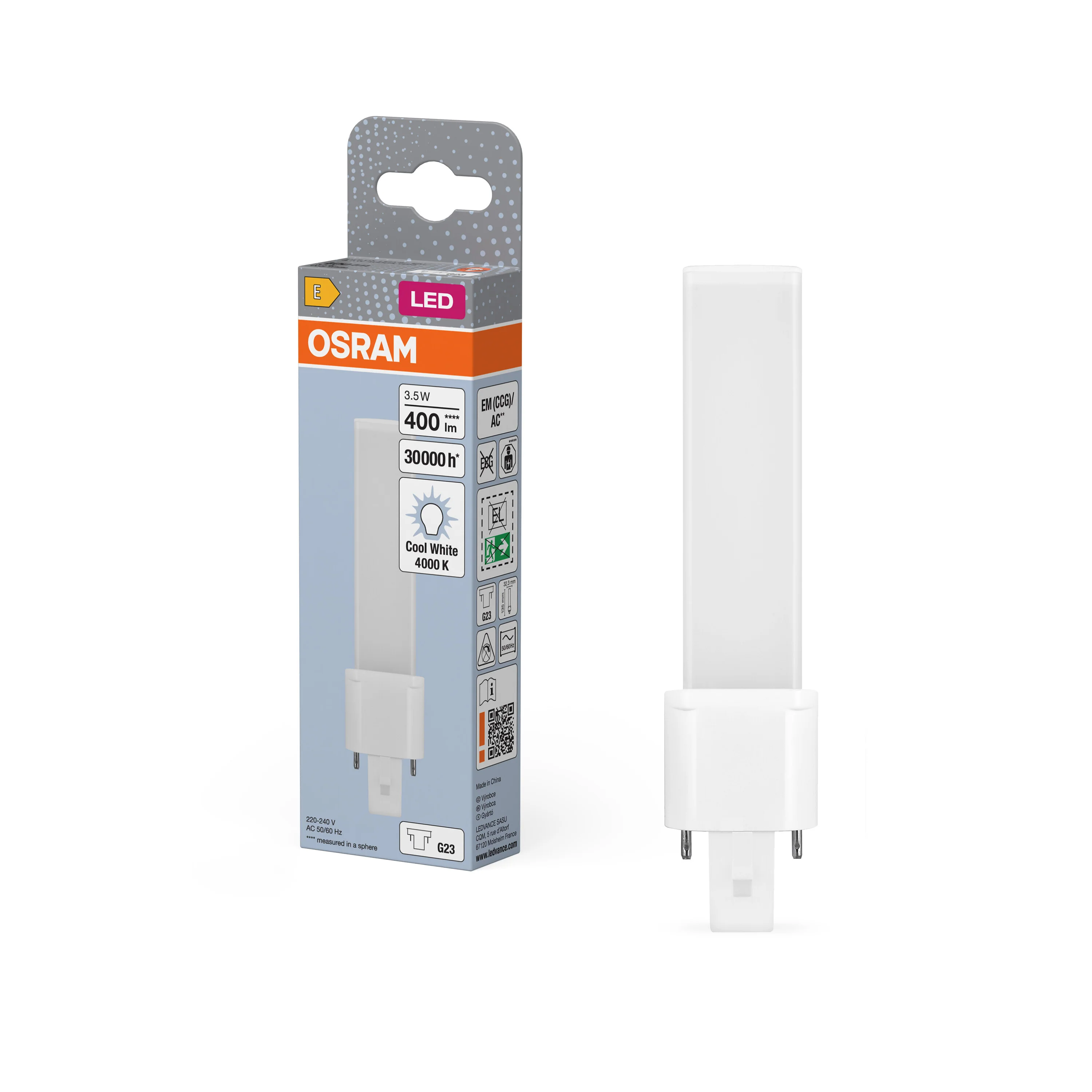Żarówka LED OSRAM DULUX LED S7 EM & AC MAINS 3.5W 840 G23 - Image 5