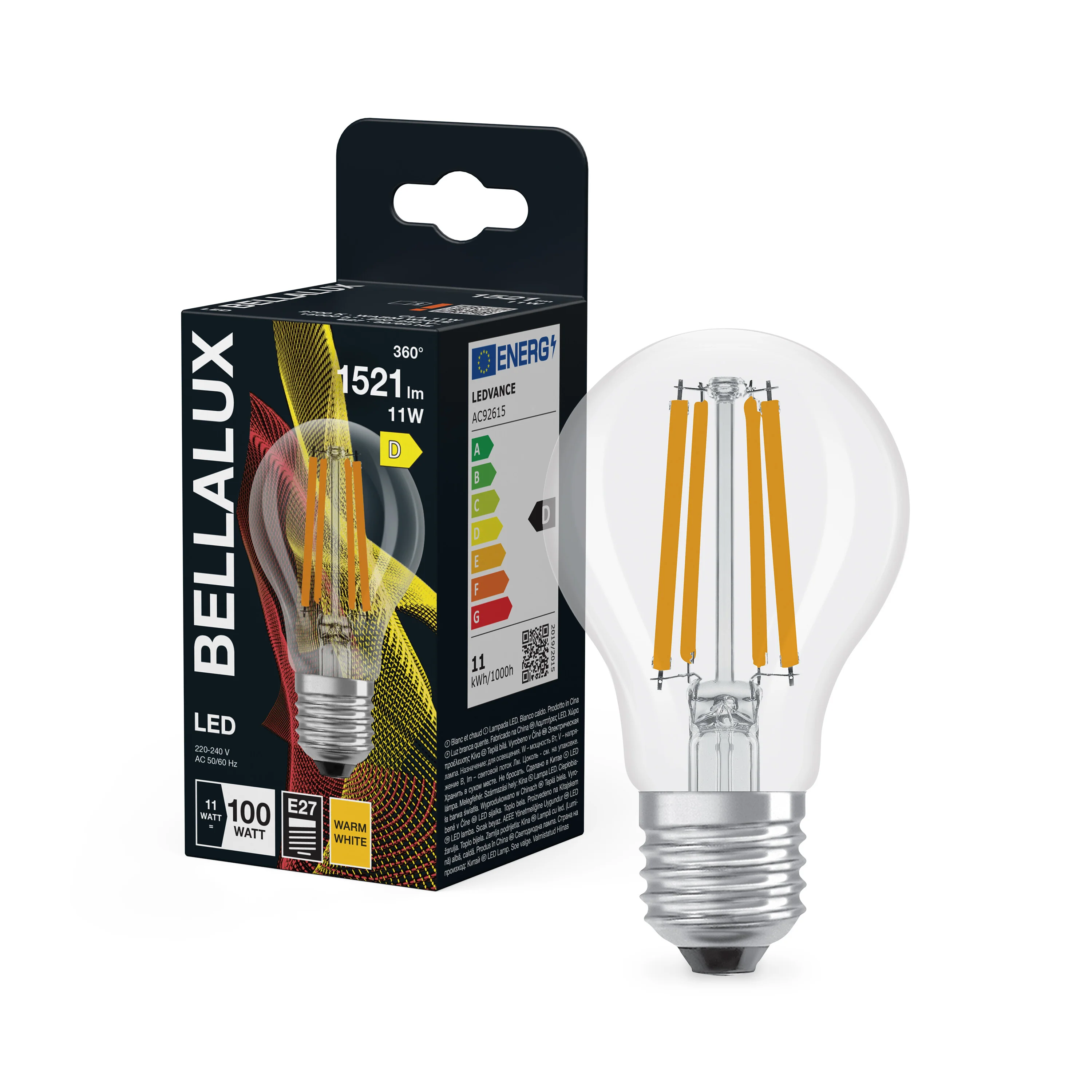 Żarówka LED OSRAM LED Classic A 100 Filament 11W 827 Clear E27 - Image 4