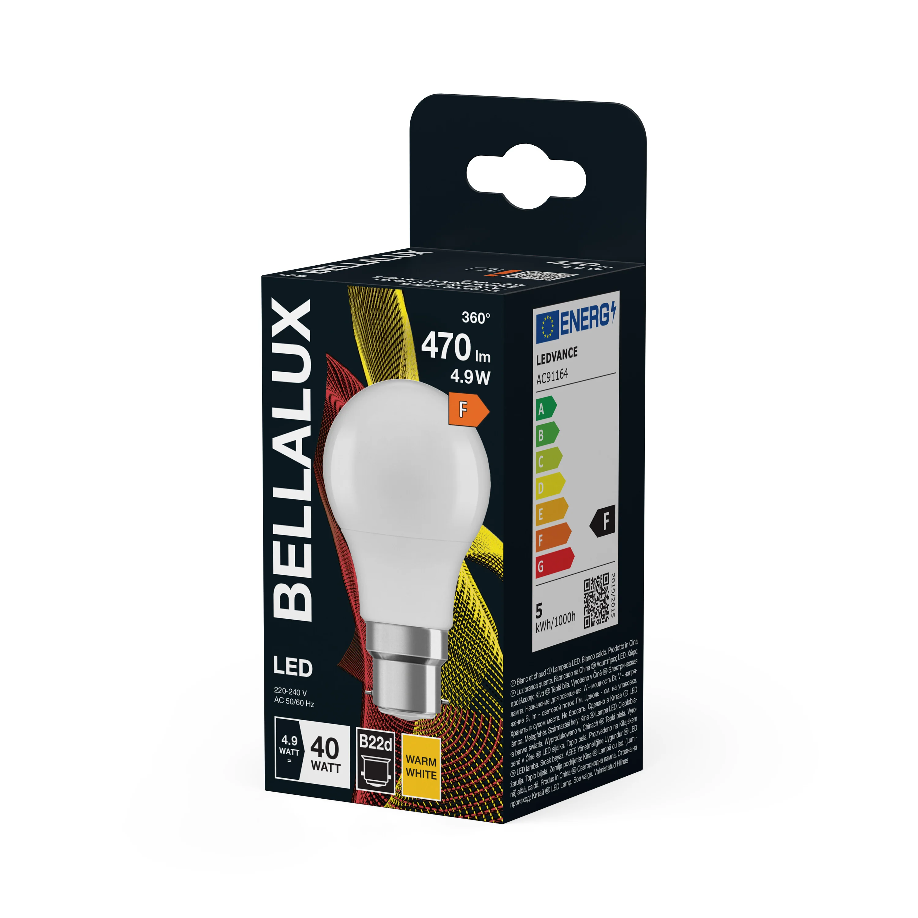 Żarówka LED OSRAM LED Classic A 40 4.9W 827 Frosted B22d - Image 5