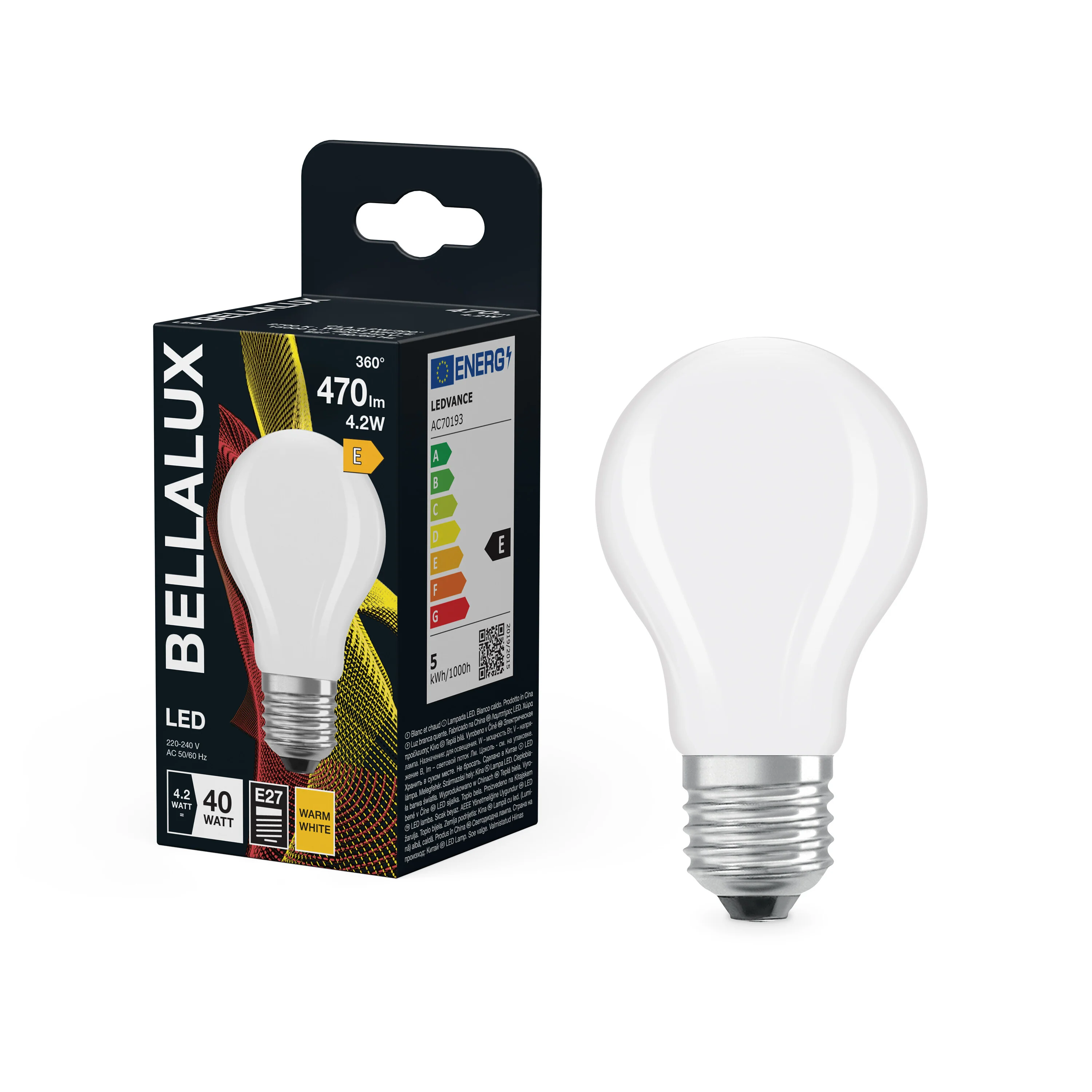 Żarówka LED OSRAM LED Classic A 40 Filament 4.2W 827 Frosted E27 - Image 4