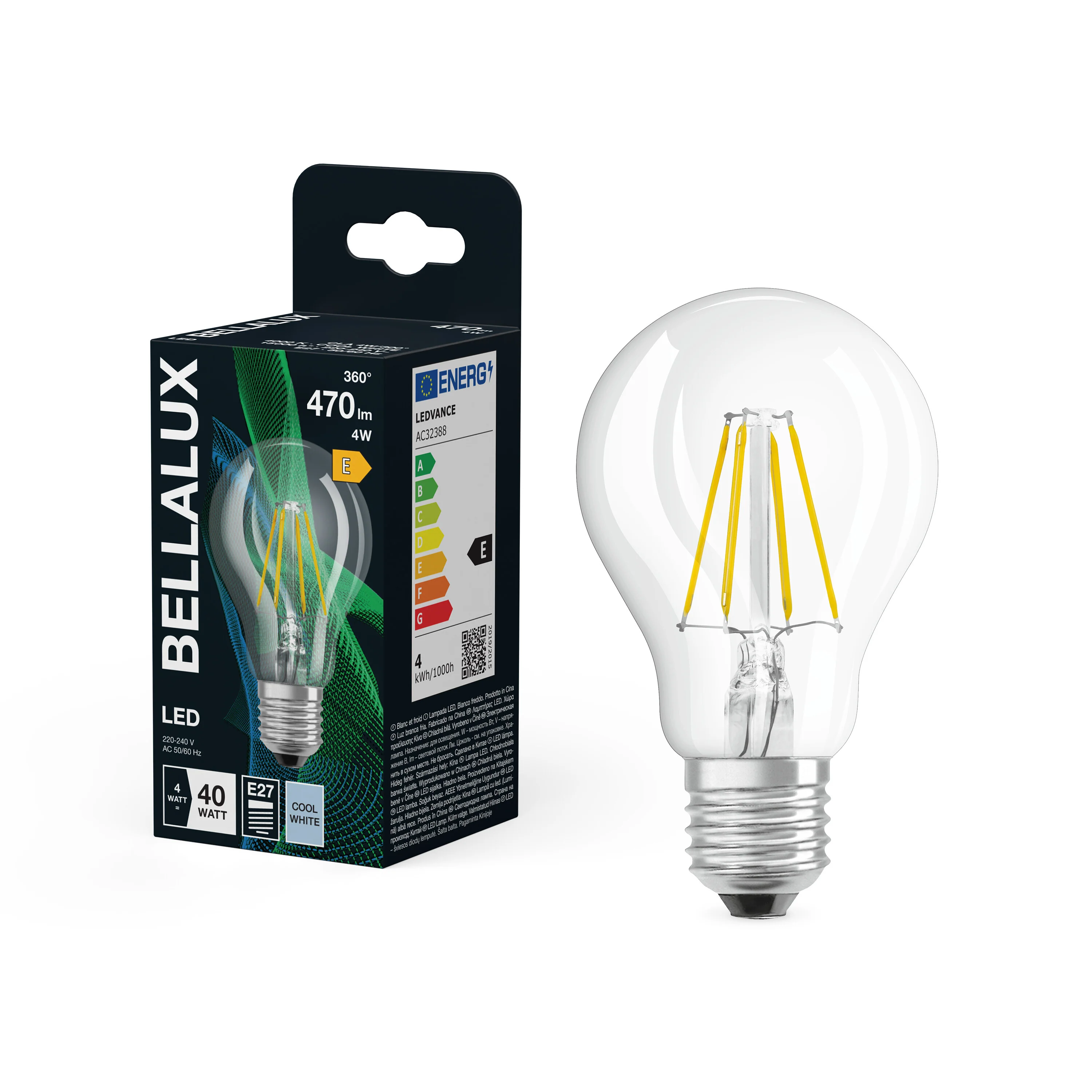 Żarówka LED OSRAM LED Classic A 40 Filament 4W 840 Clear E27 - Image 4