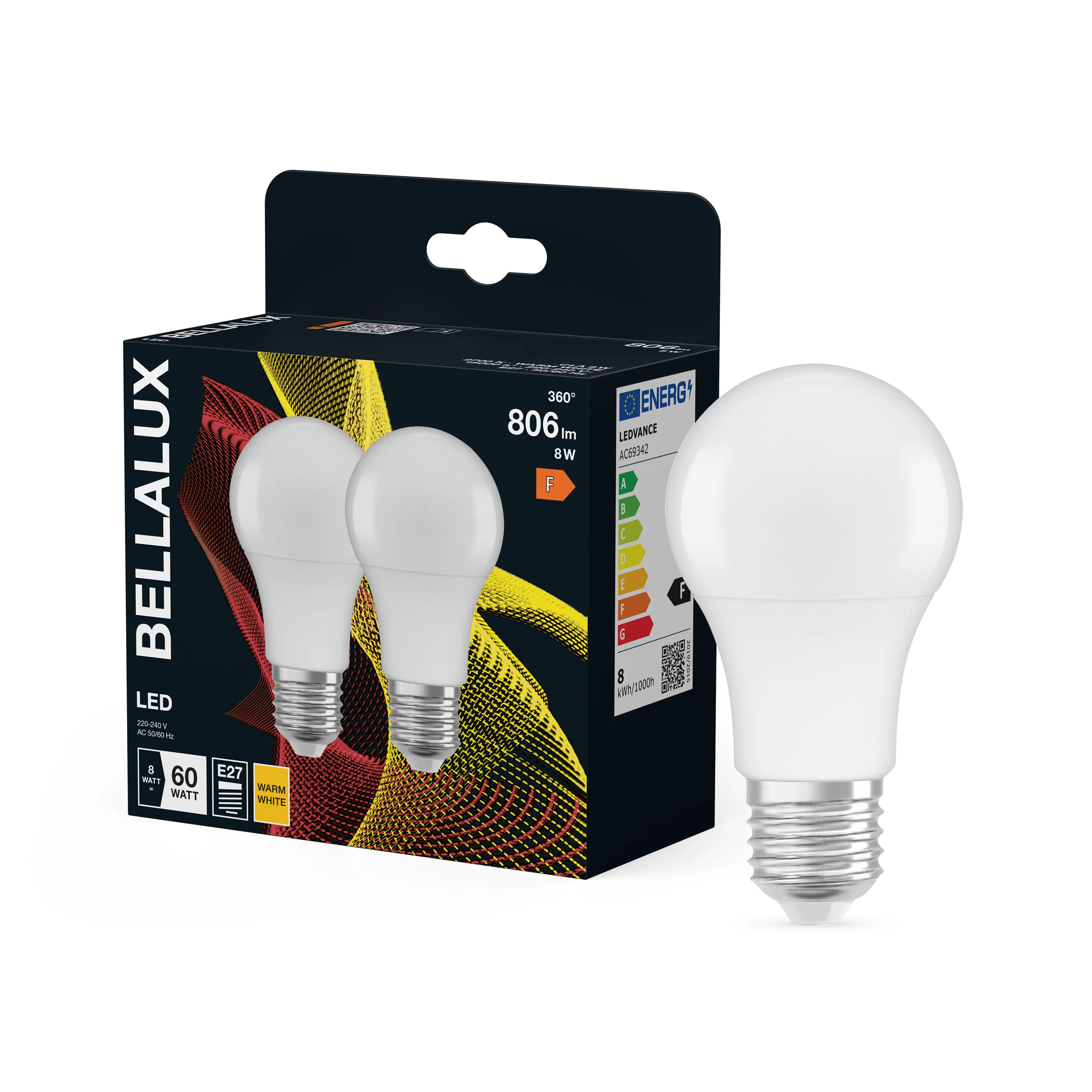 Żarówka LED OSRAM LED Classic A 60 8W 827 Frosted E27 ciepła 2pak - Image 4