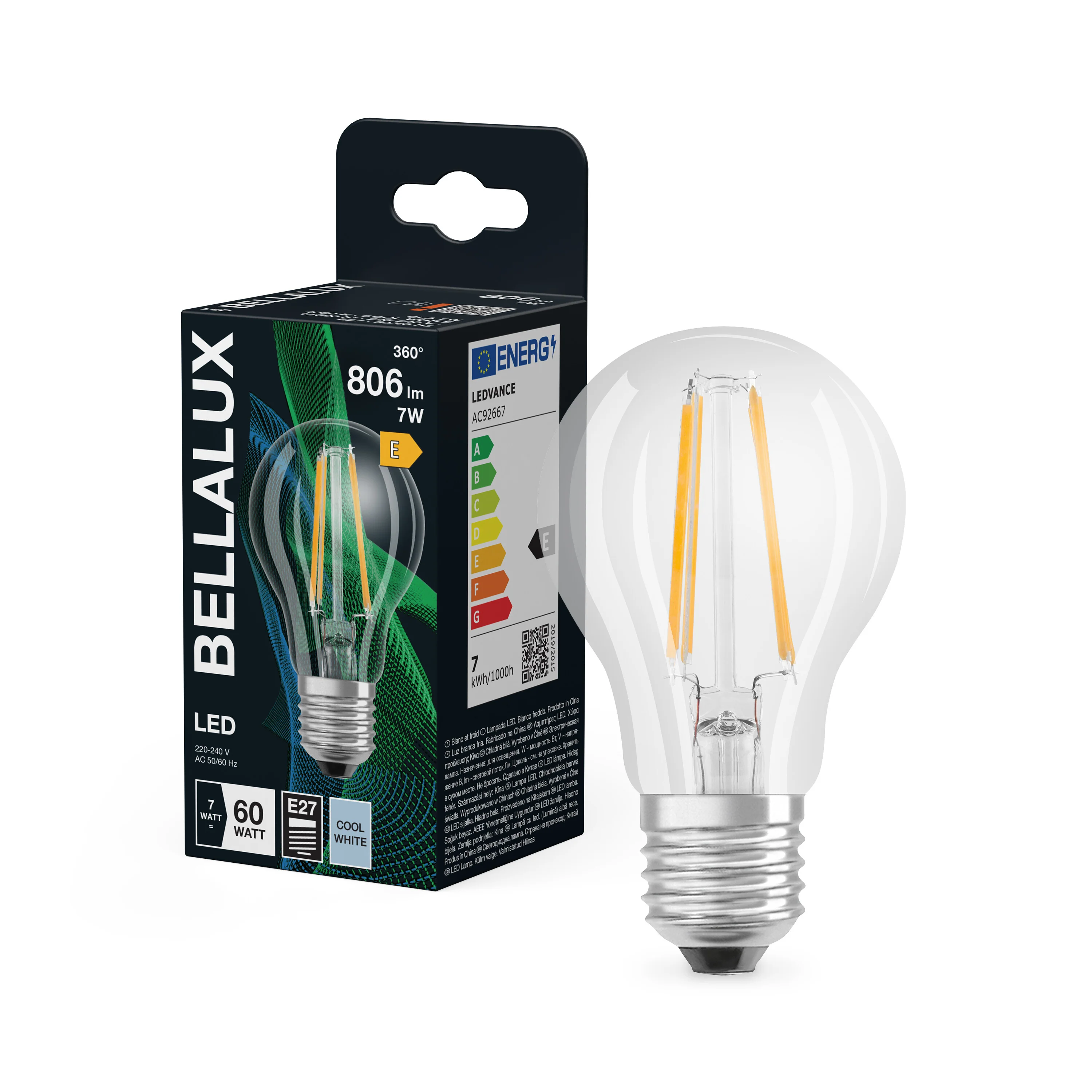 Żarówka LED OSRAM LED Classic A 60 Filament 7W 840 Clear E27 - Image 4