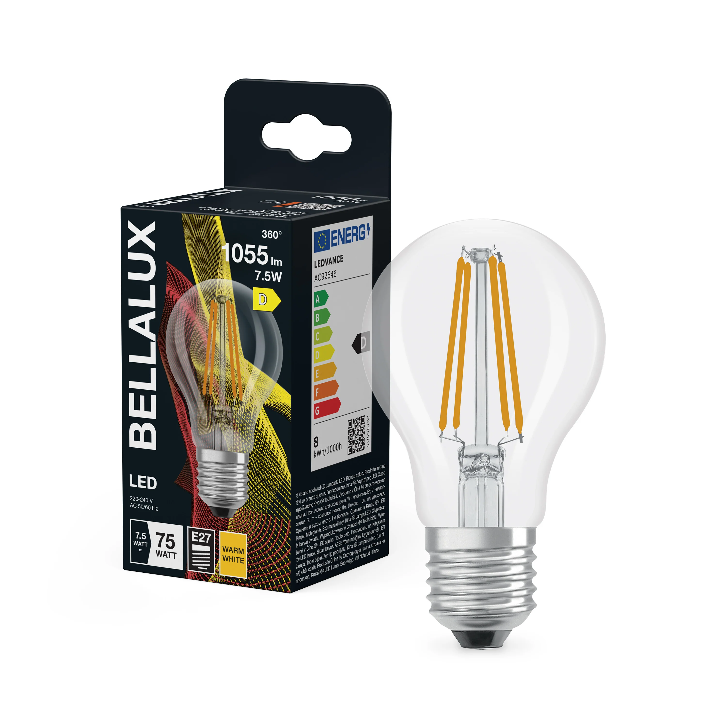 Żarówka LED OSRAM LED Classic A 75 Filament 7.5W 827 Clear E27 - Image 4