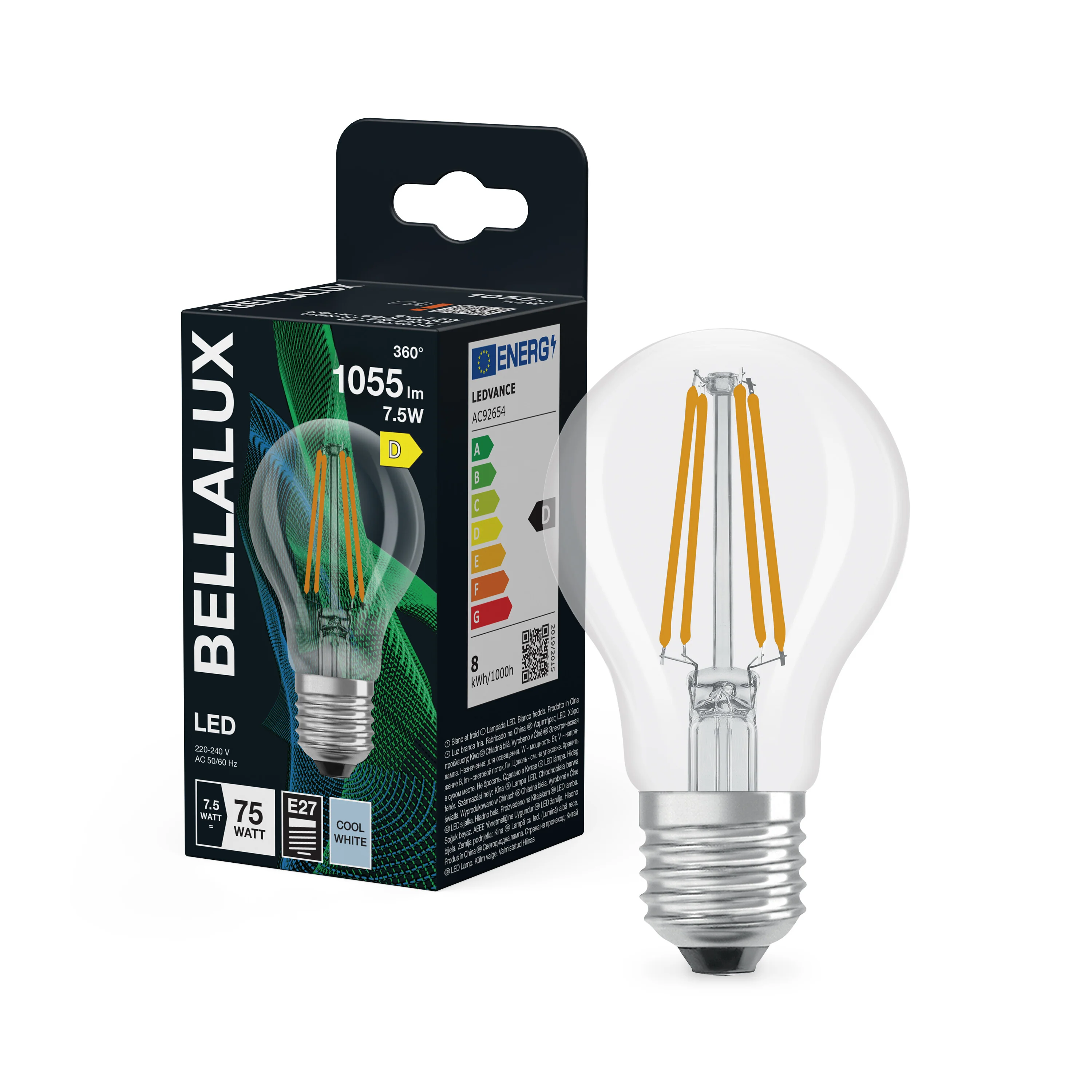 Żarówka LED OSRAM LED Classic A 75 Filament 7.5W 840 Clear E27 - Image 4