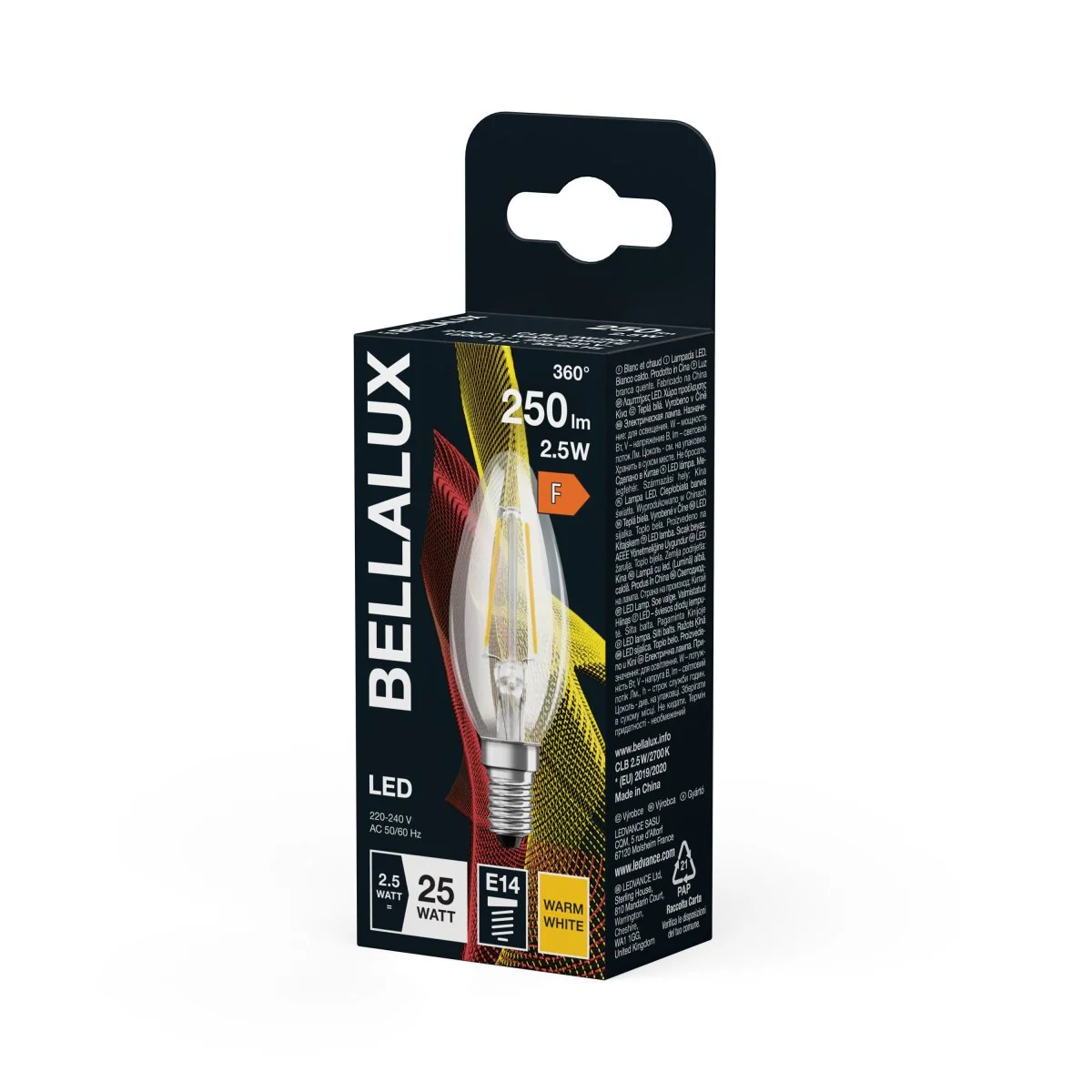 Żarówka LED OSRAM LED Classic B 25 Filament 2.5W 827 Clear E14 - Image 2