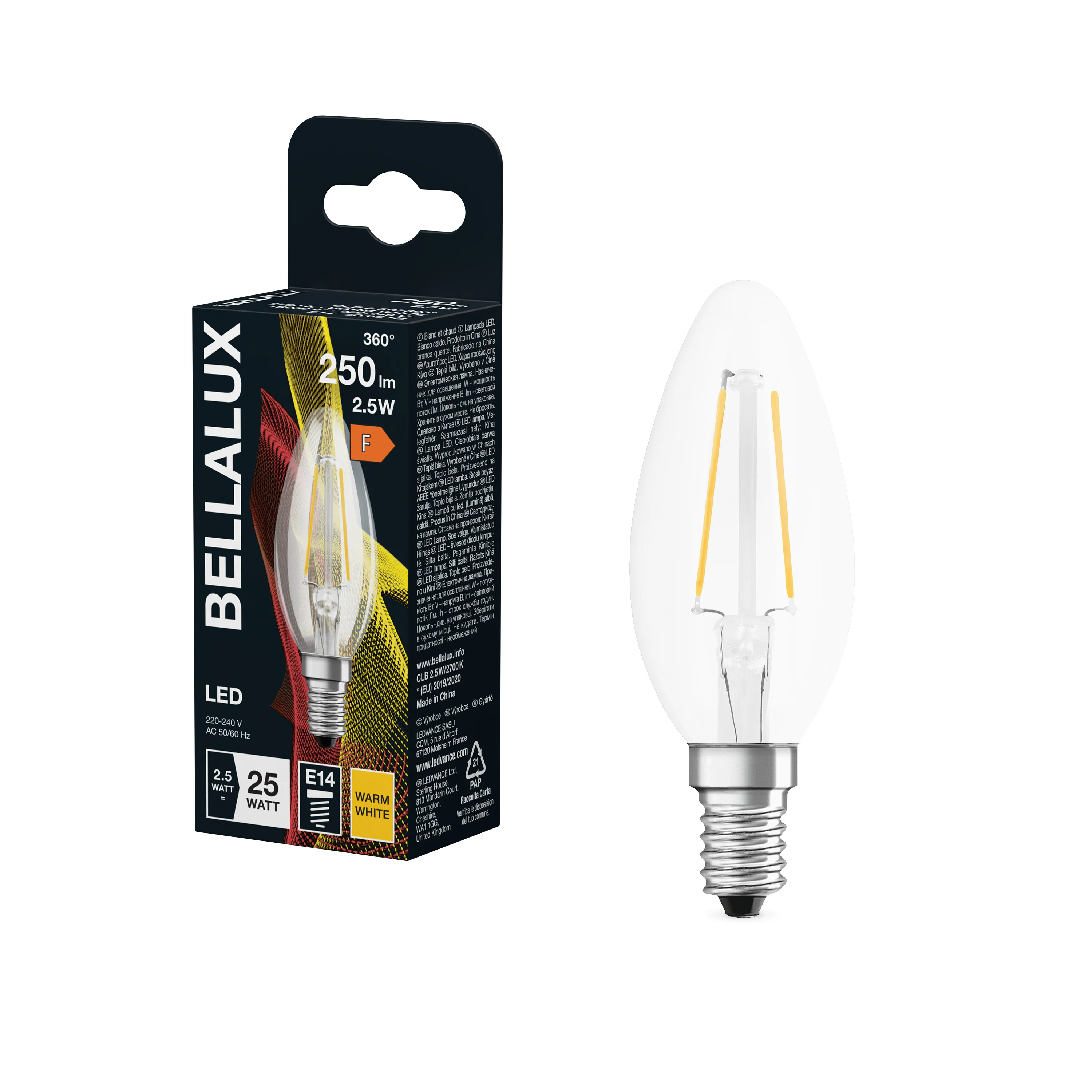 Żarówka LED OSRAM LED Classic B 25 Filament 2.5W 827 Clear E14 - Image 4