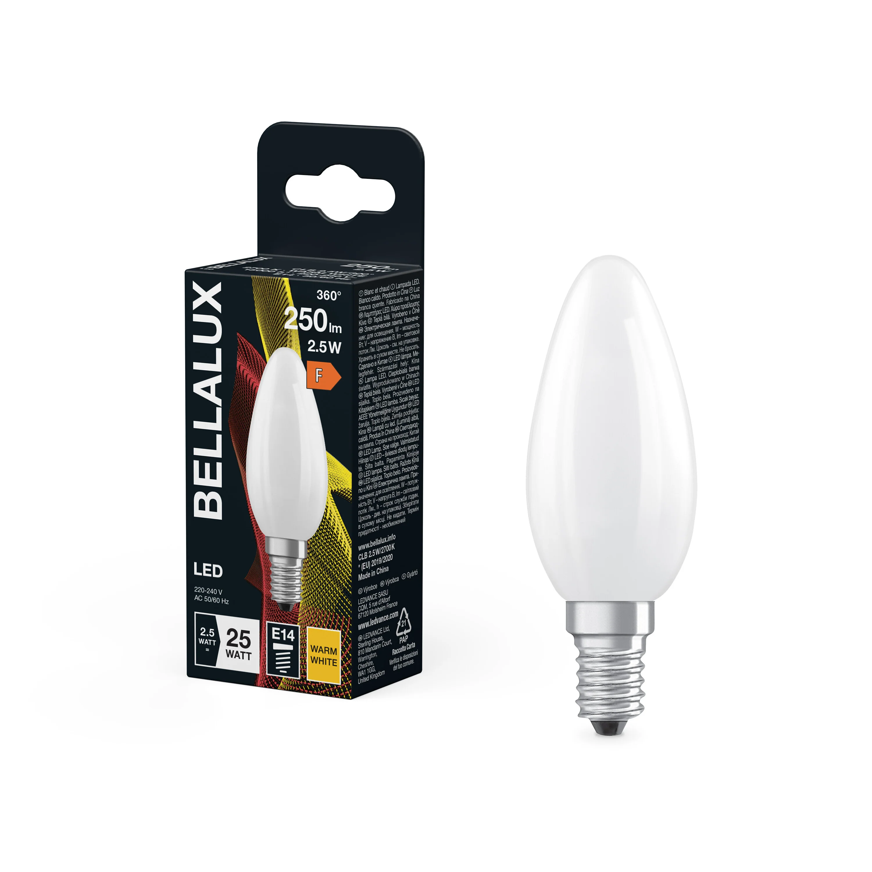 Żarówka LED OSRAM LED Classic B 25 Filament 2.5W 827 Frosted E14 - Image 4