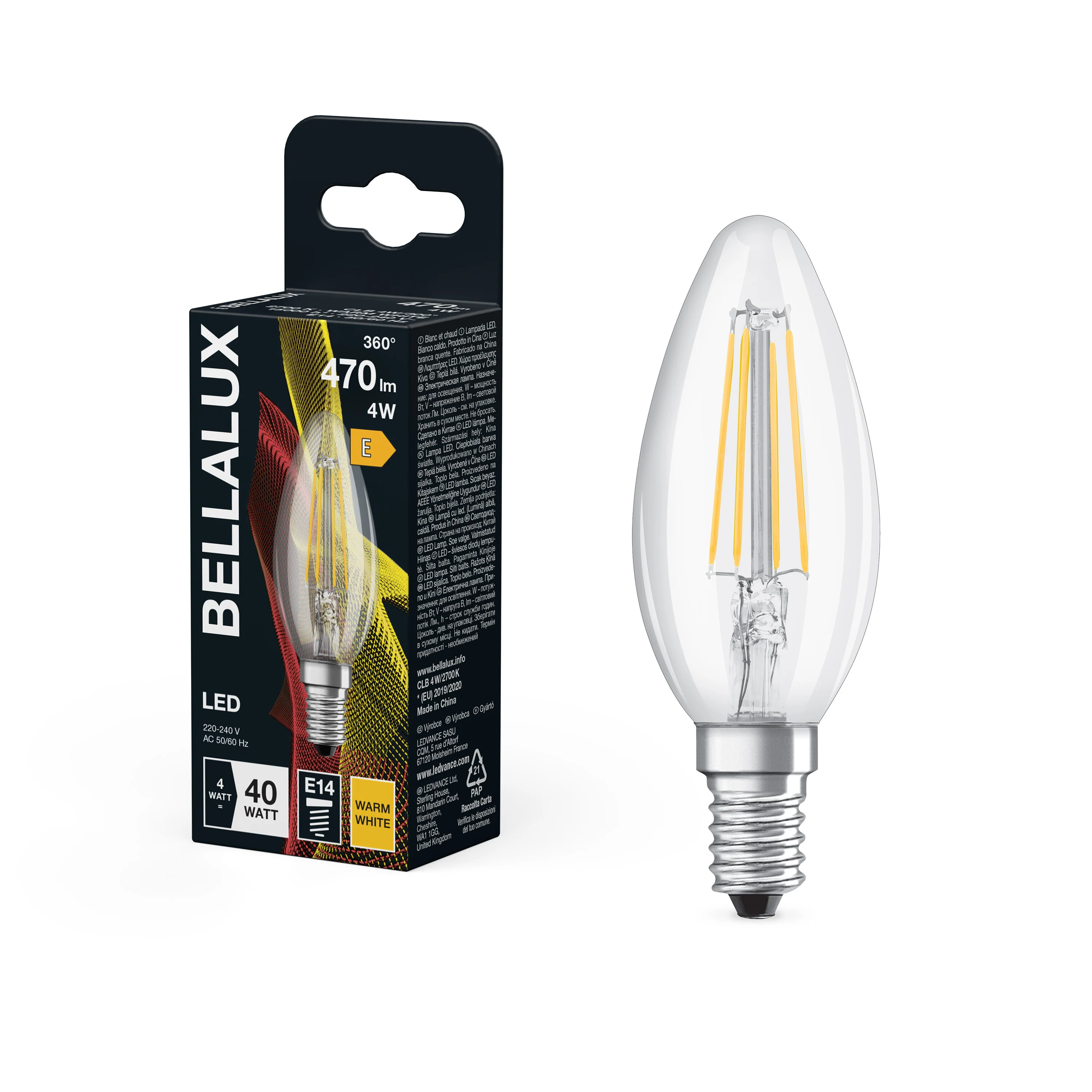 Żarówka LED OSRAM LED Classic B 40 Filament 4W 827 Clear E14 - Image 4