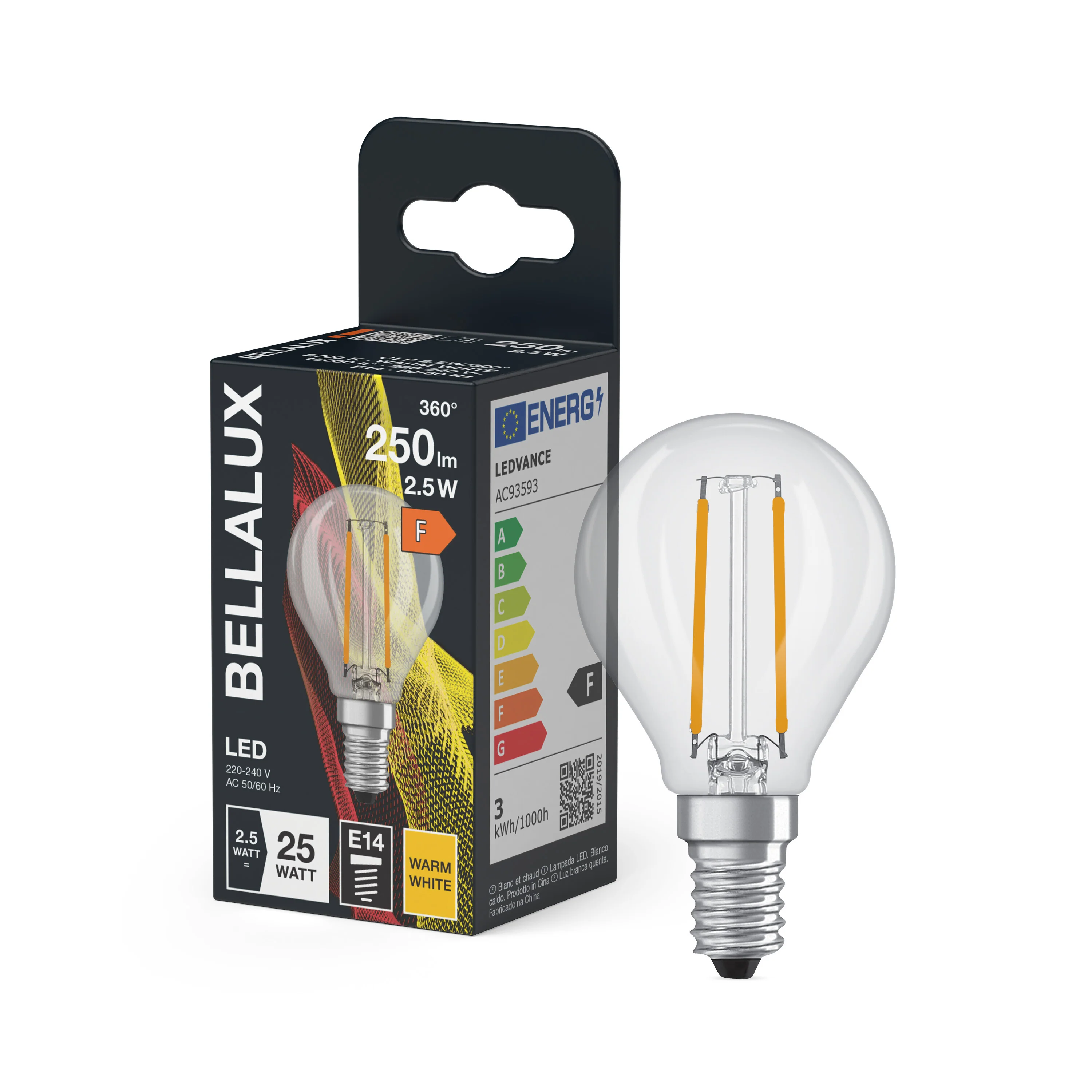Żarówka LED OSRAM LED Classic P 25 Filament 2.5W 827 Clear E14 - Image 4