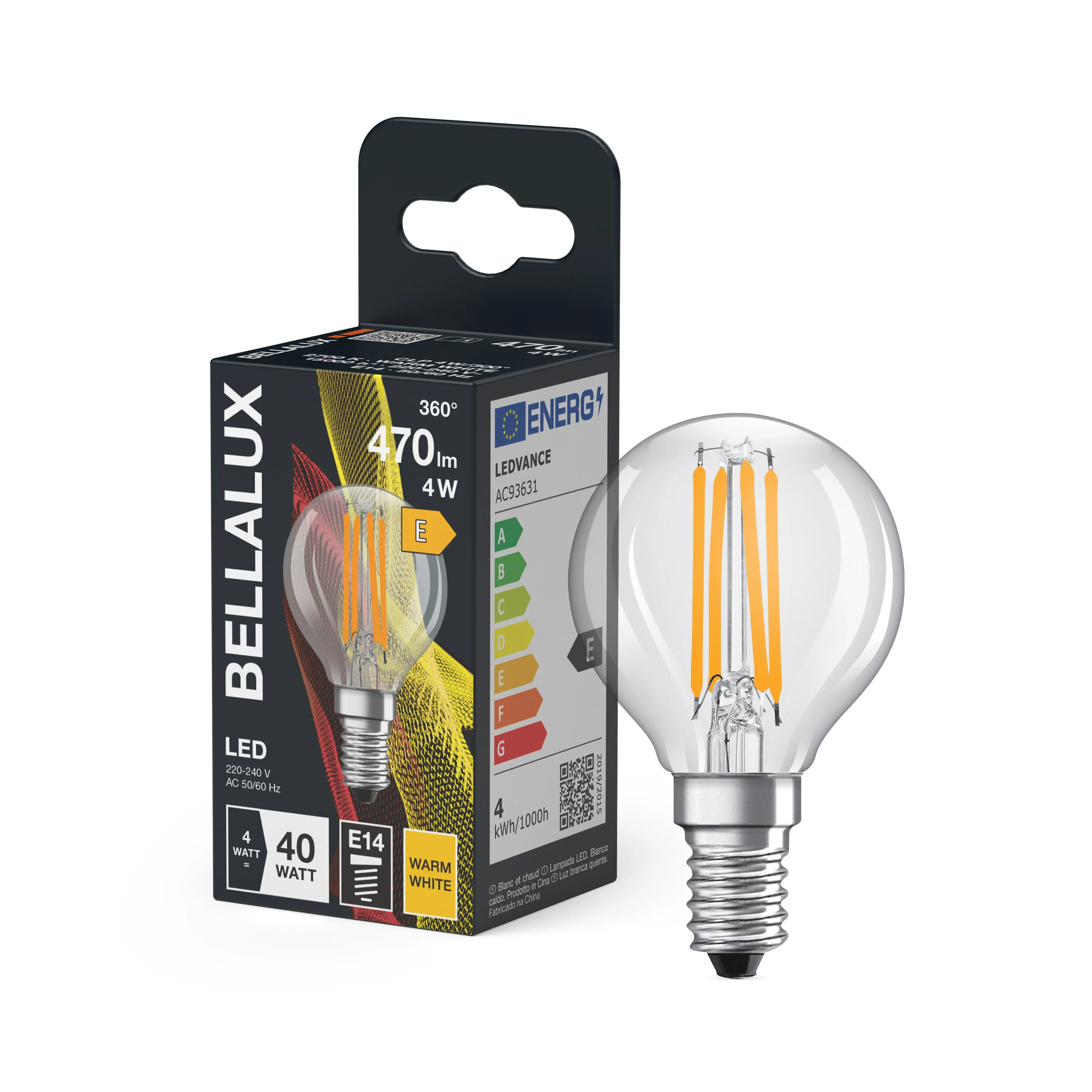 Żarówka LED OSRAM LED Classic P 40 Filament 4W 827 Clear E14 - Image 4