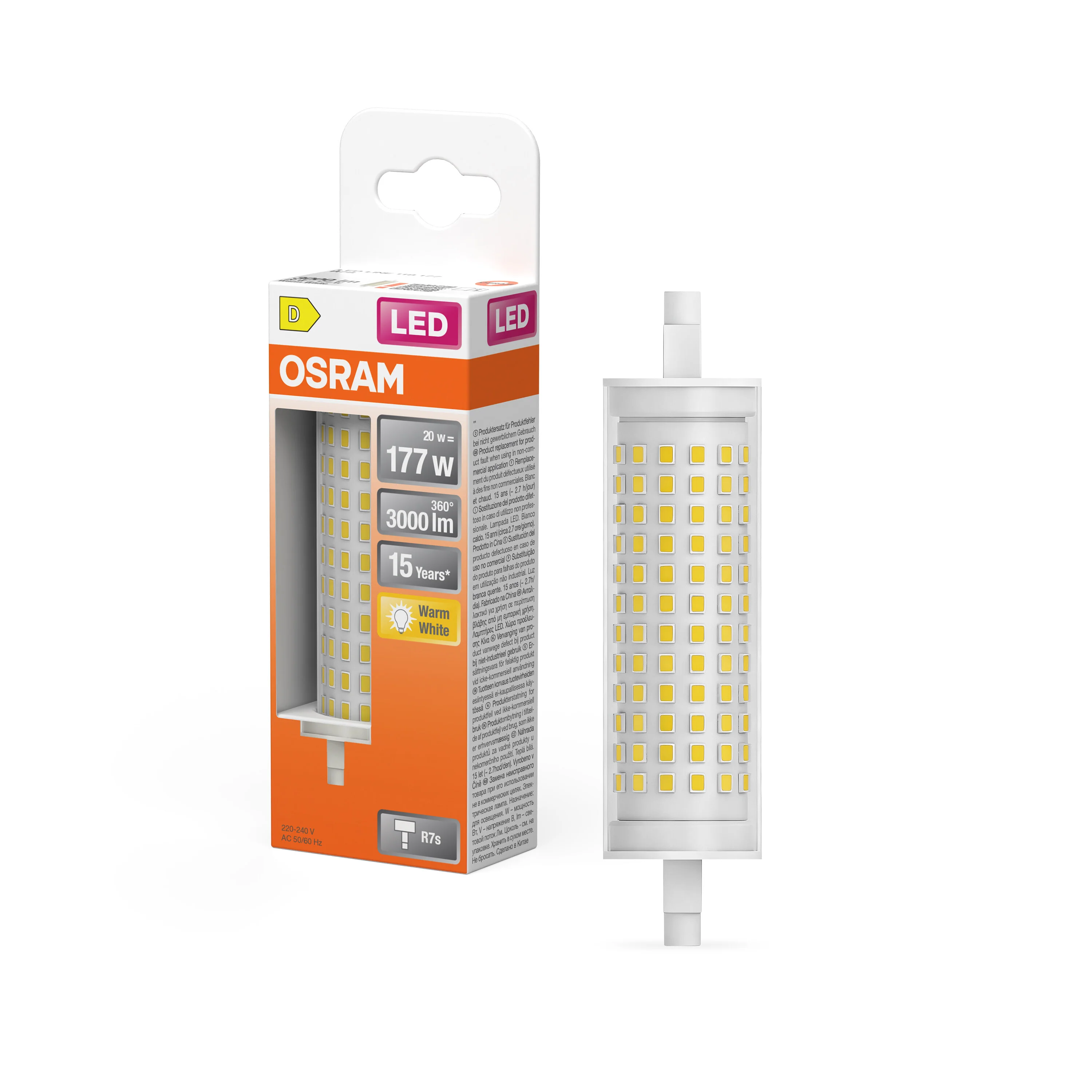 Żarówka LED OSRAM LED Line 118 177 300° 20W 830 Clear R7s - Image 4
