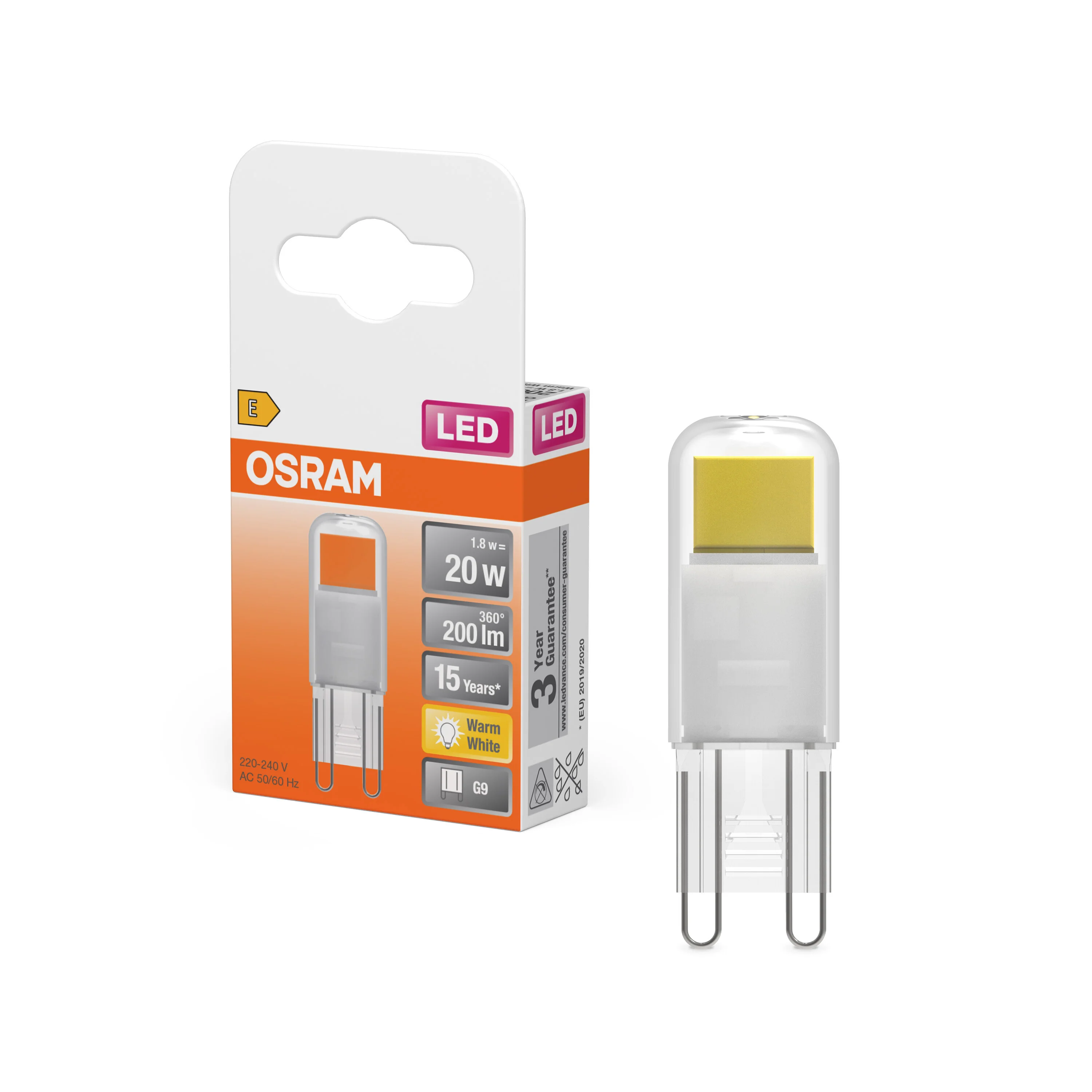 Żarówka LED OSRAM LED PIN 20 320° 1.8W 827 Clear G9 - Image 4