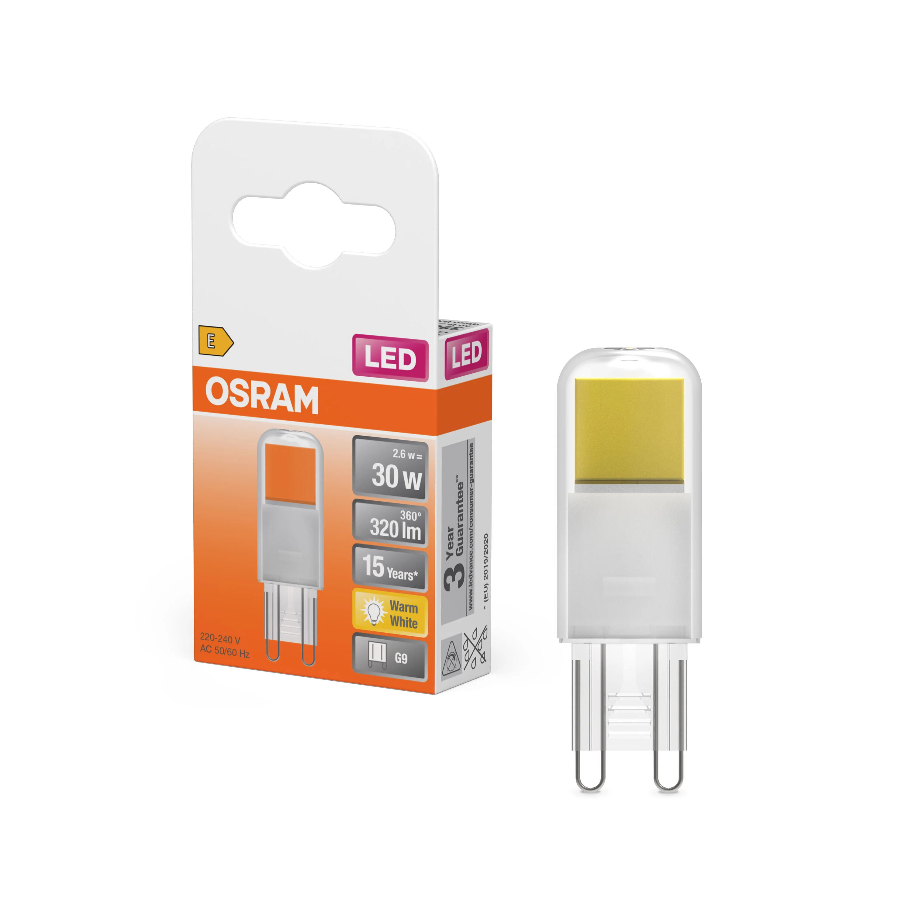 Żarówka LED OSRAM LED PIN 30 320° 2.6W 827 Clear G9 - Image 4