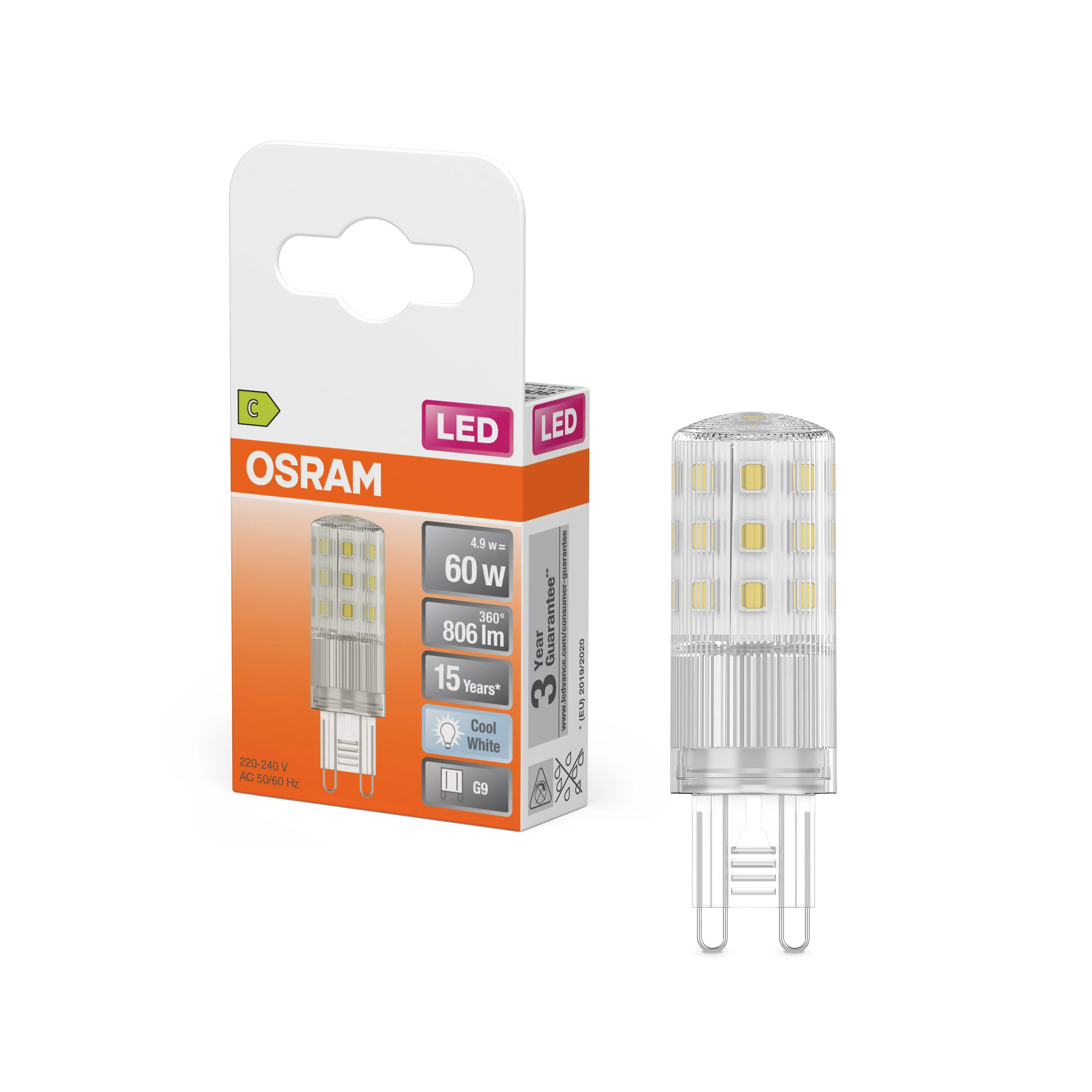Żarówka LED OSRAM LED PIN 60 320 4.9W 840 Clear G9 - Image 4