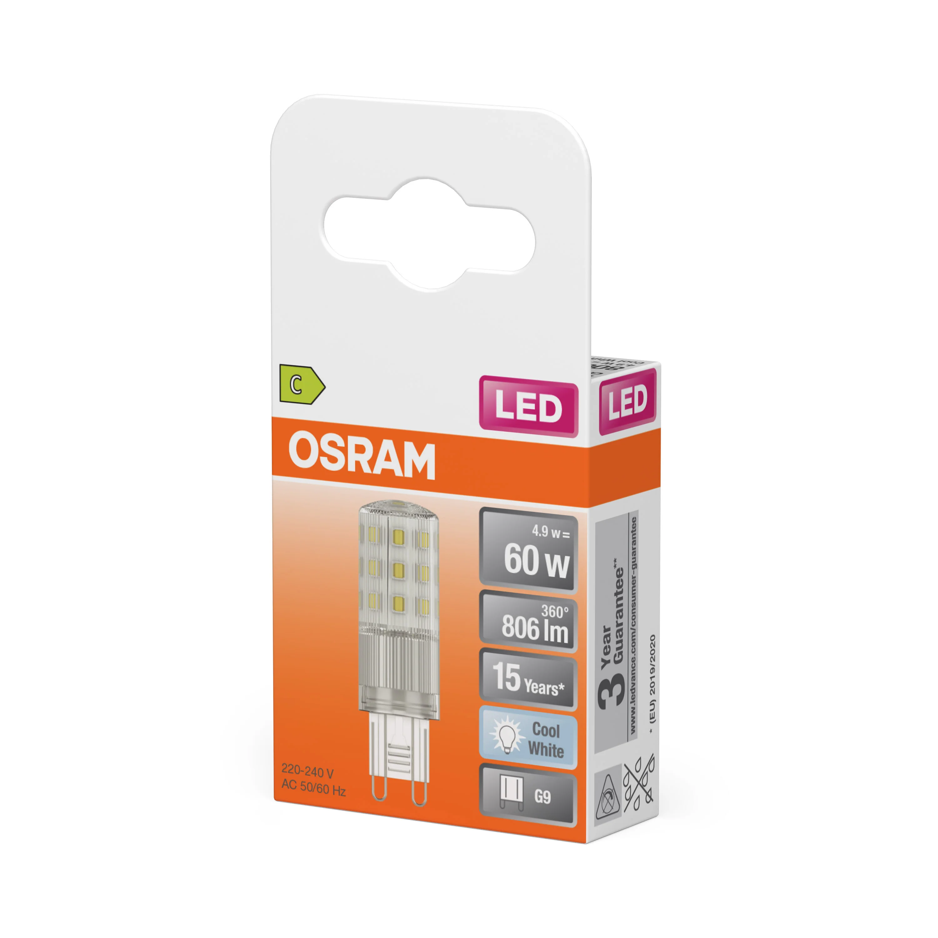 Żarówka LED OSRAM LED PIN 60 320 4.9W 840 Clear G9 - Image 5