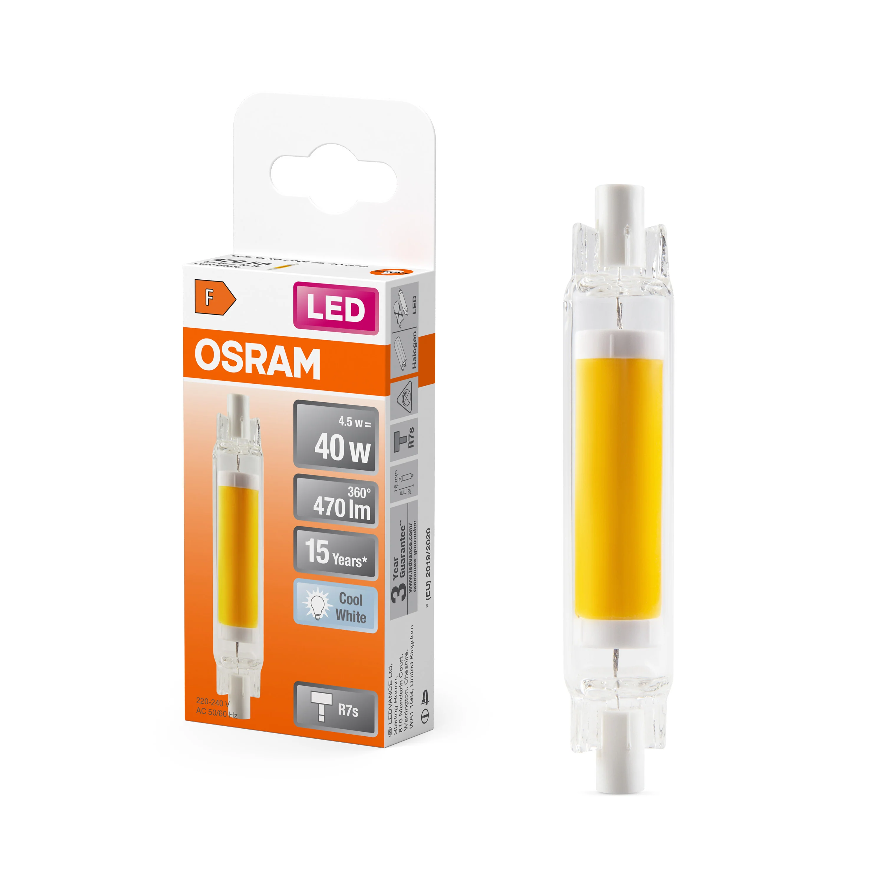 Żarówka LED OSRAM LED Slim Line 78 40 300° 4.5W 840 Glas R7s - Image 4