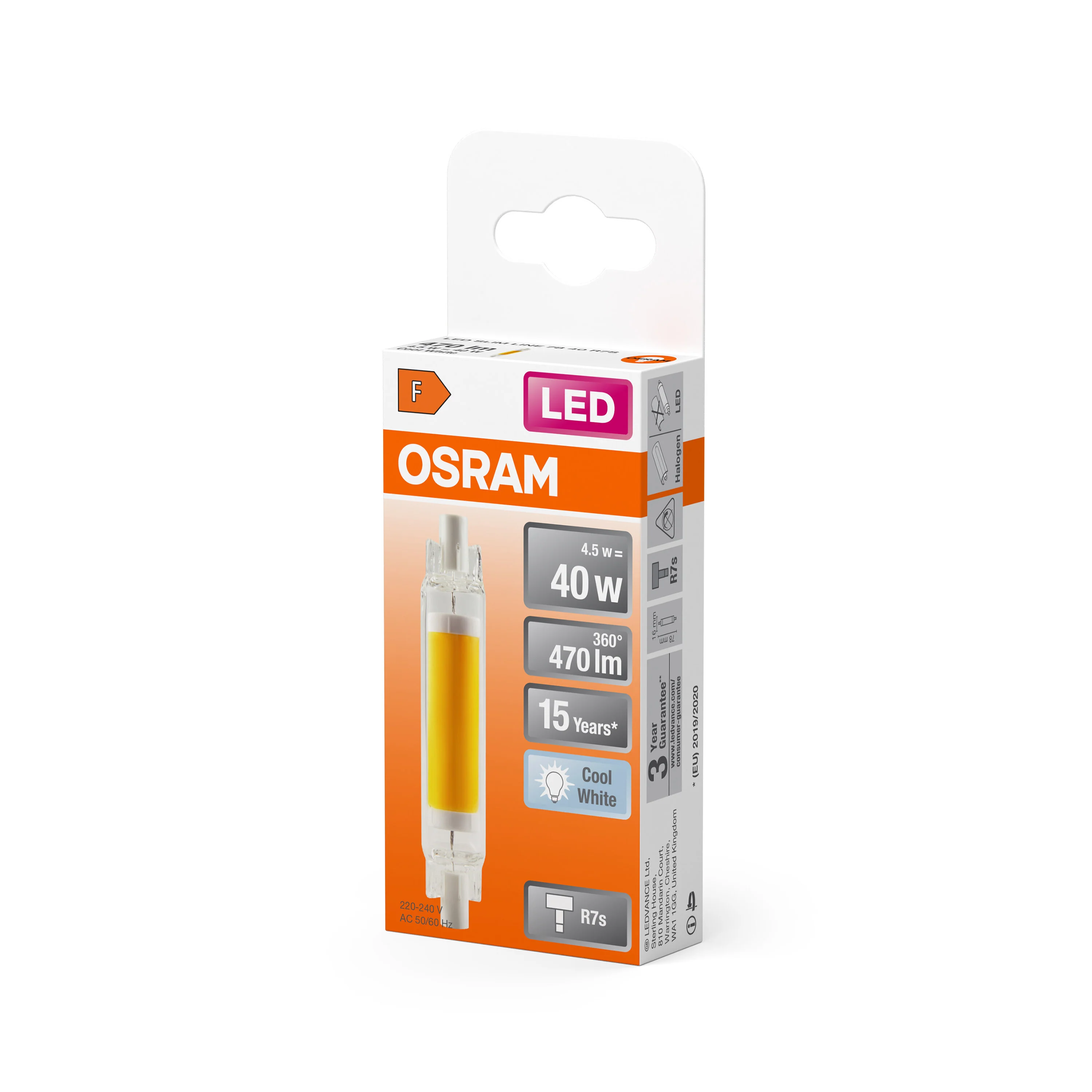 Żarówka LED OSRAM LED Slim Line 78 40 300° 4.5W 840 Glas R7s - Image 5