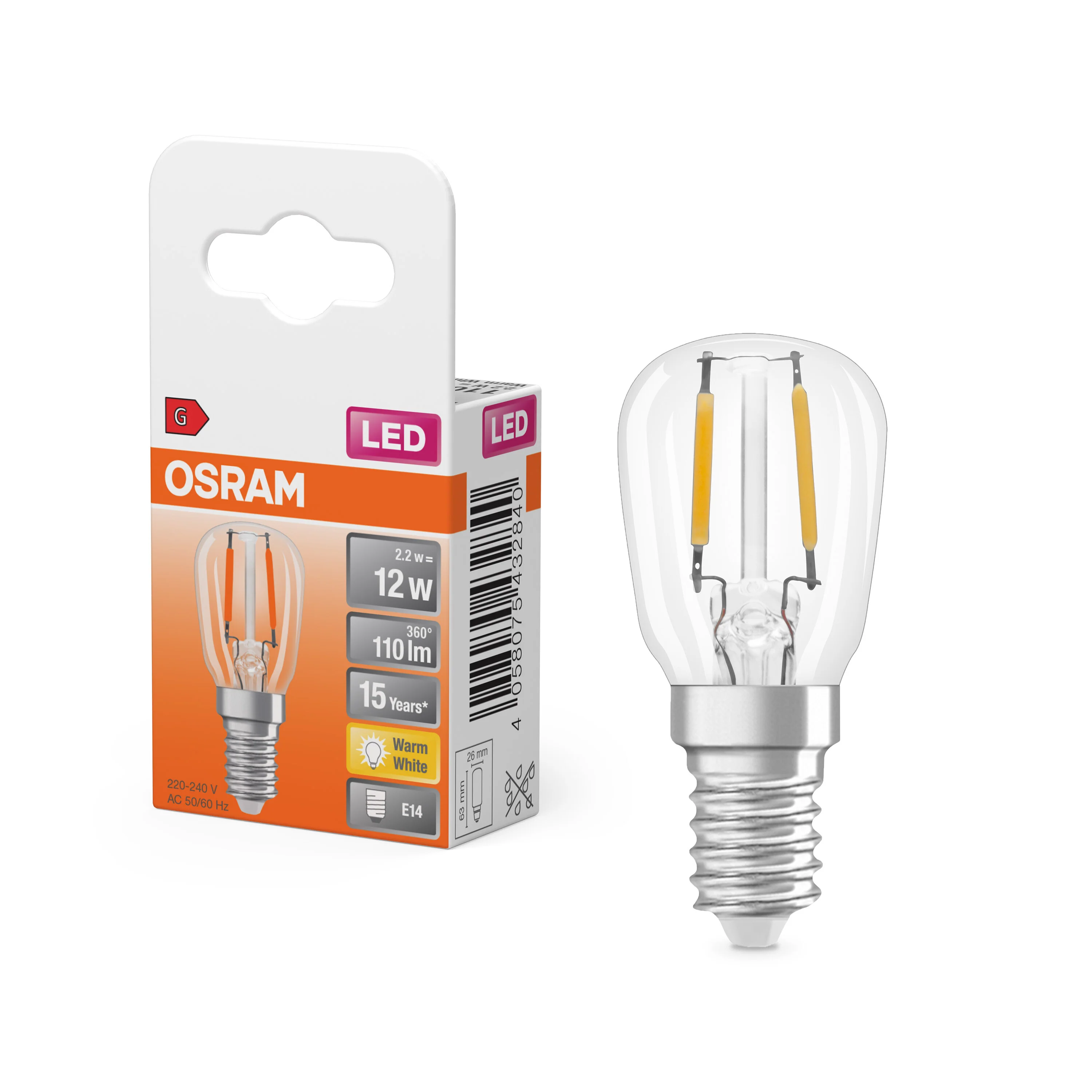 Żarówka LED OSRAM LED Special T26 12 300° Filament 2.2W 827 Clear E14 ciepła - Image 4