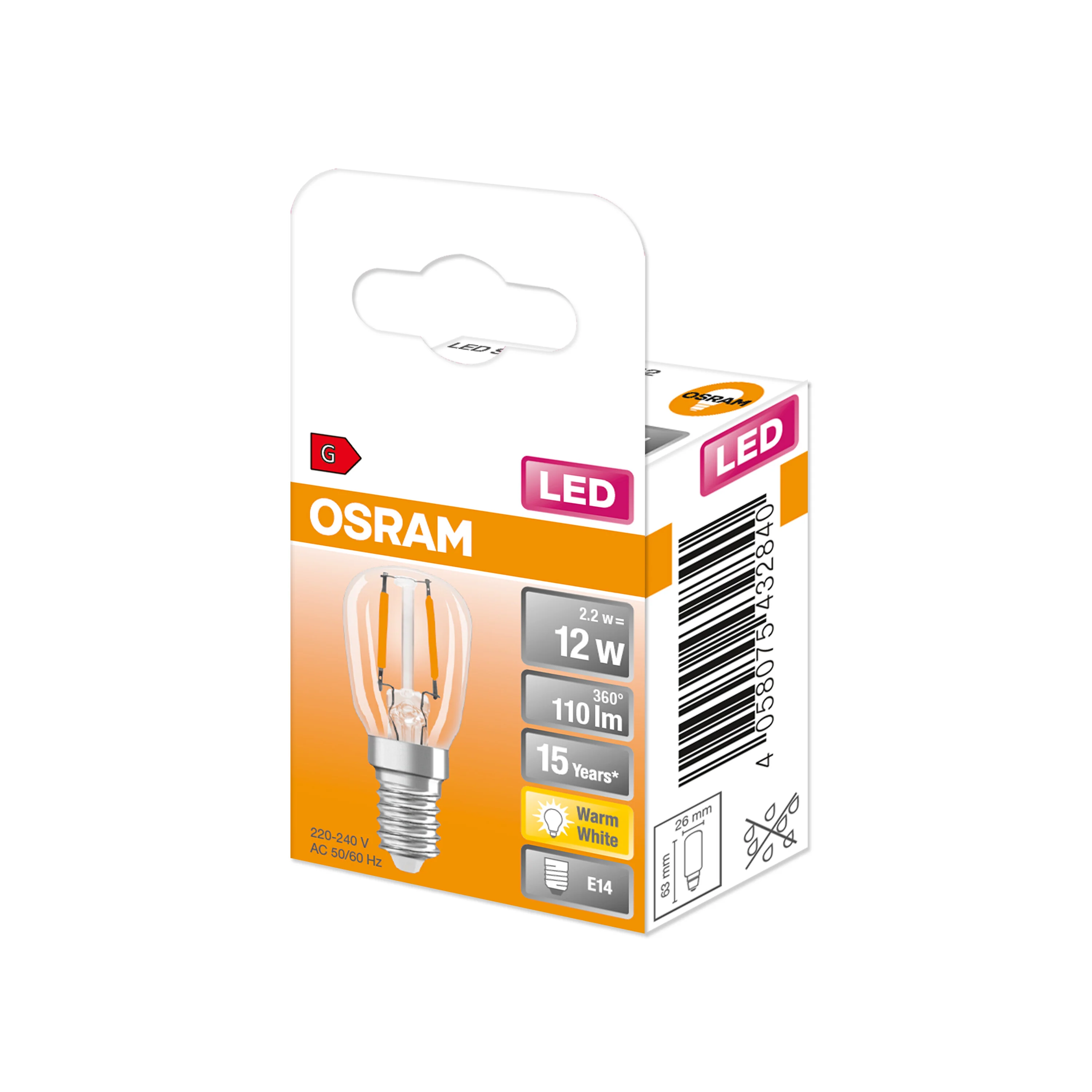 Żarówka LED OSRAM LED Special T26 12 300° Filament 2.2W 827 Clear E14 ciepła - Image 5