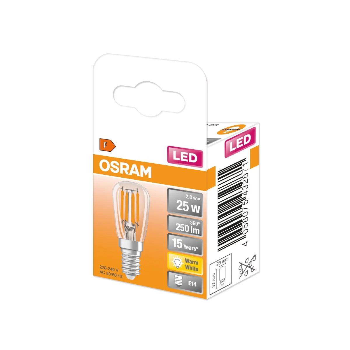 Żarówka LED OSRAM LED Special T26 25 300° Filament 2.8W 827 Clear E14 ciepła - Image 2